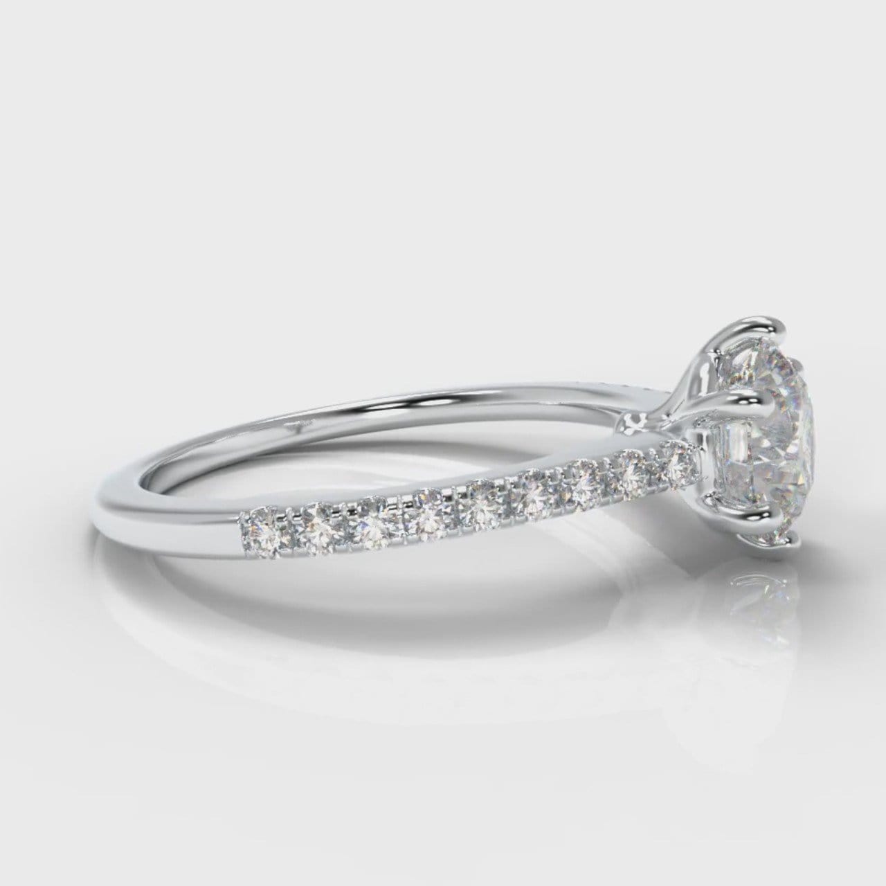 Star Petite Micropavé Round Brilliant Cut Diamond Engagement Ring