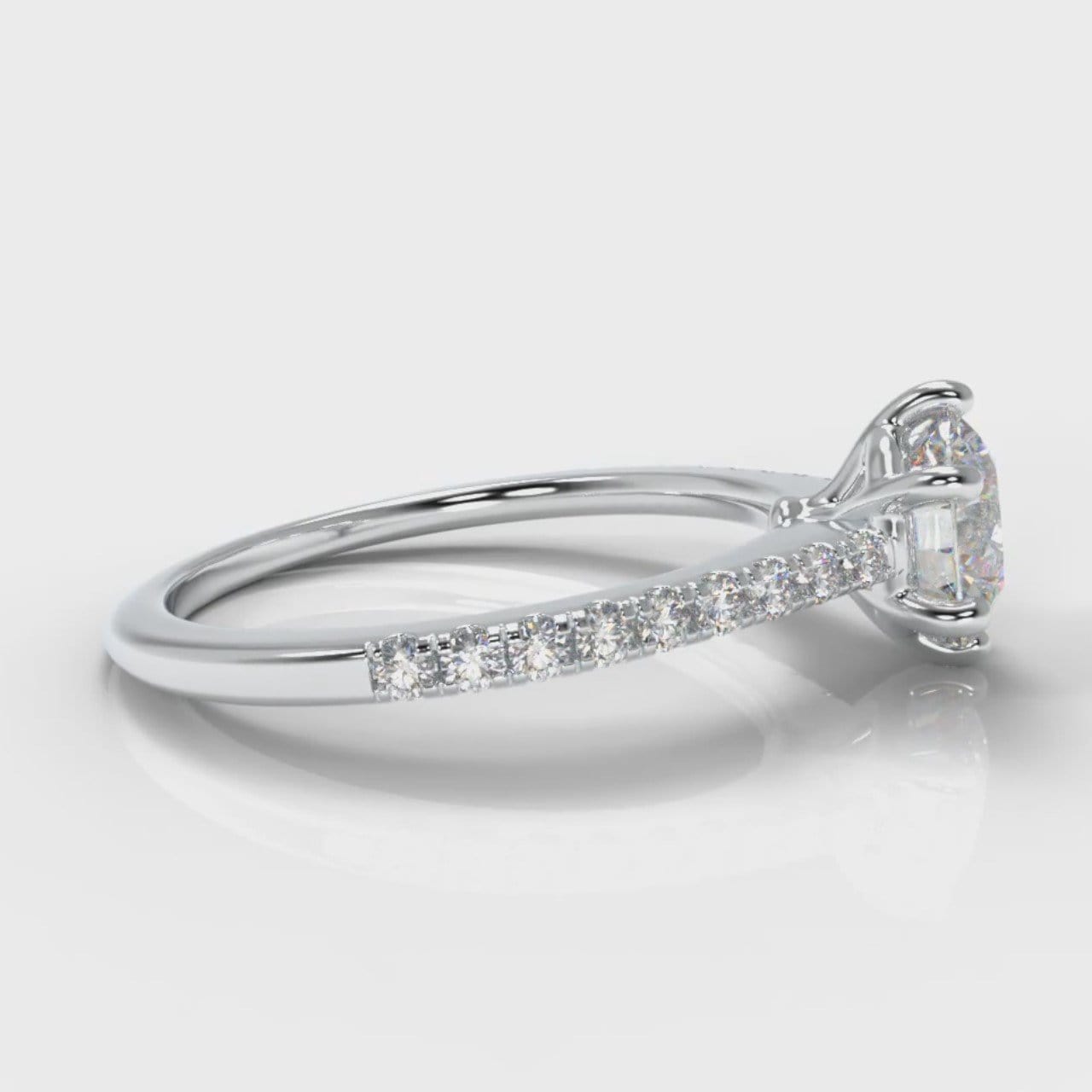 Star Petite Micropavé Round Brilliant Cut Diamond Engagement Ring