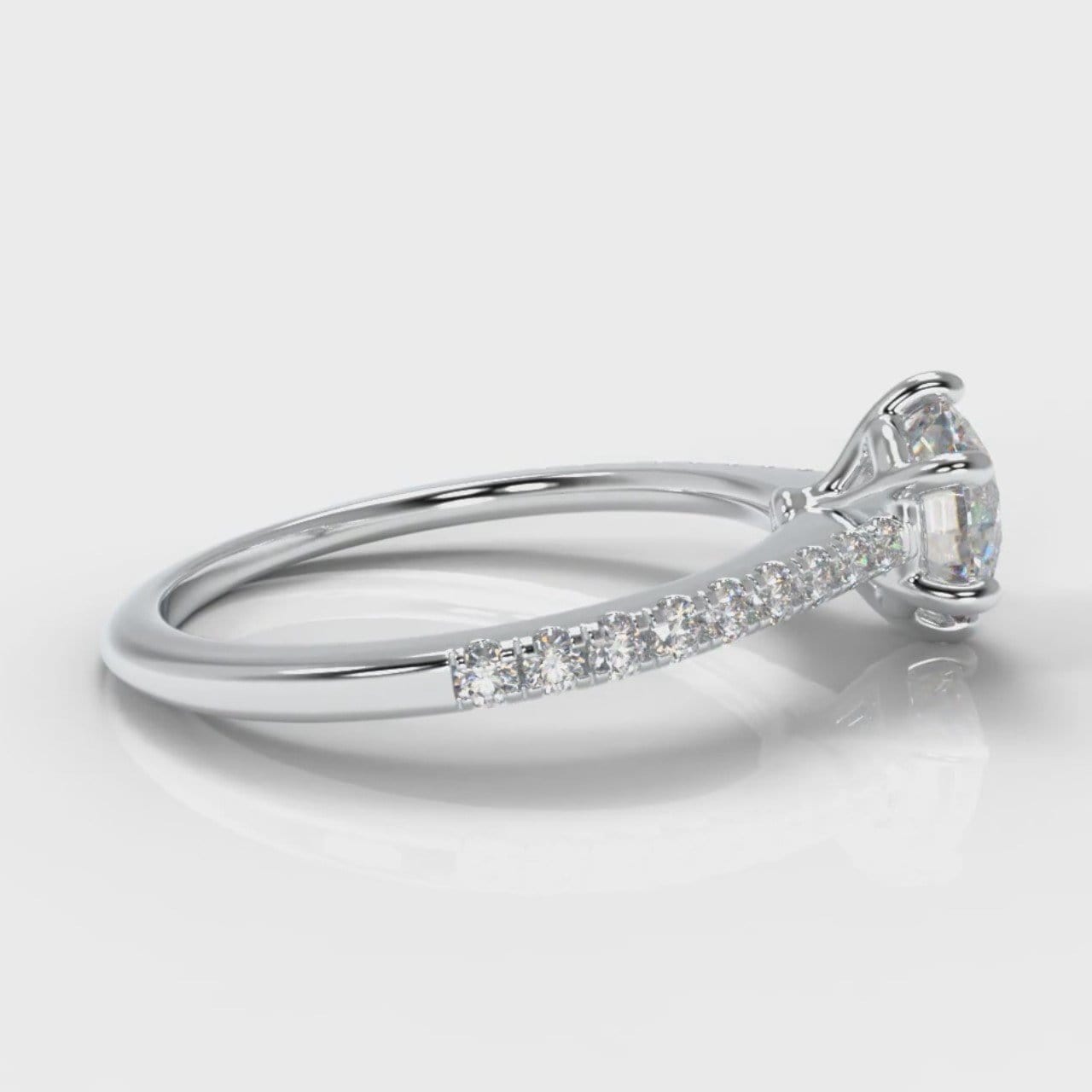 Star Petite Micropavé Round Brilliant Cut Diamond Engagement Ring
