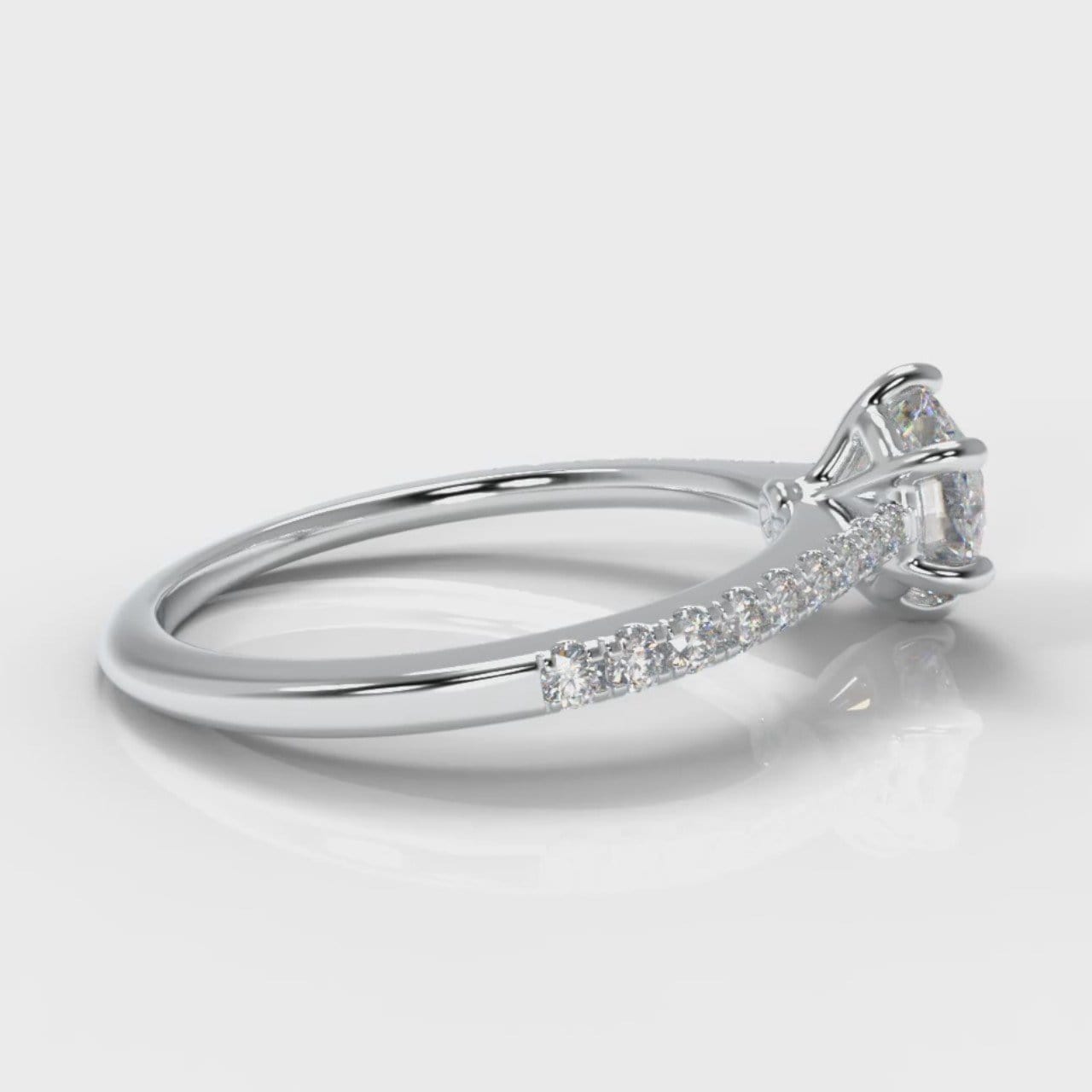 Star Petite Micropavé Round Brilliant Cut Diamond Engagement Ring