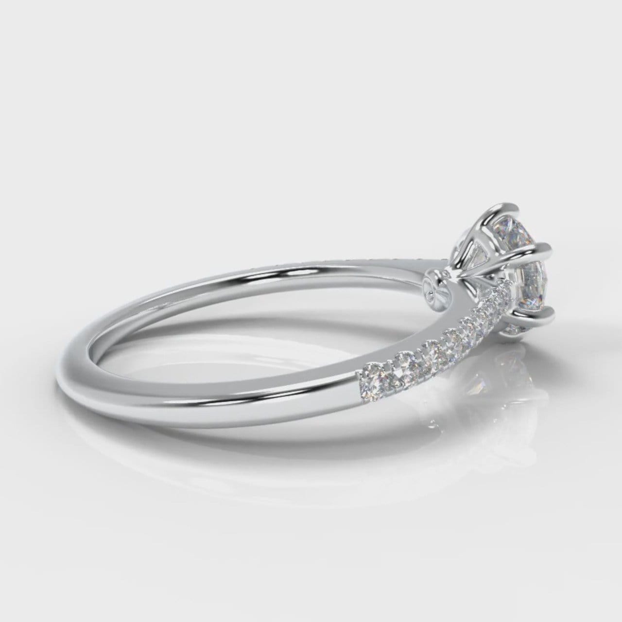 Star Petite Micropavé Round Brilliant Cut Diamond Engagement Ring