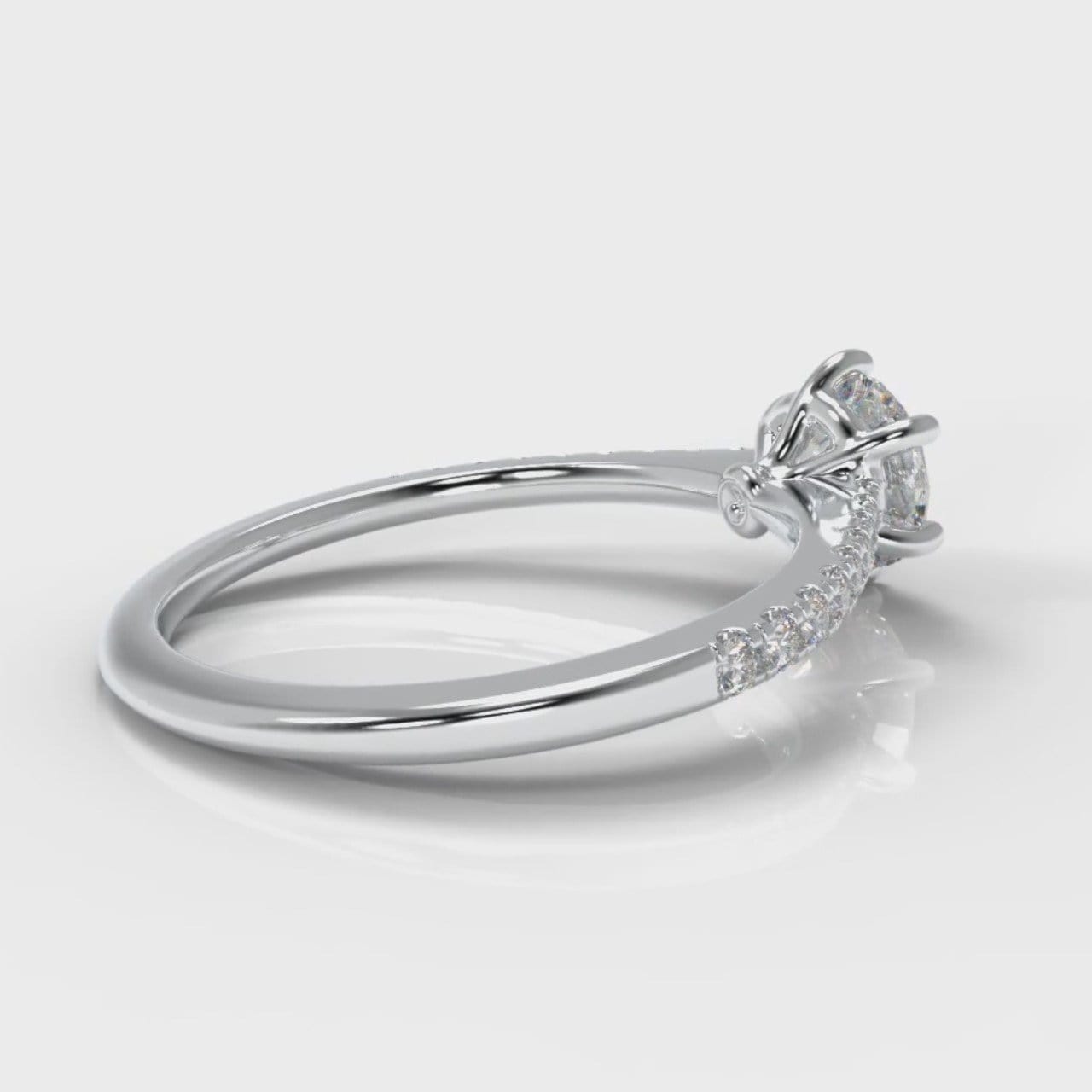 Star Petite Micropavé Round Brilliant Cut Diamond Engagement Ring