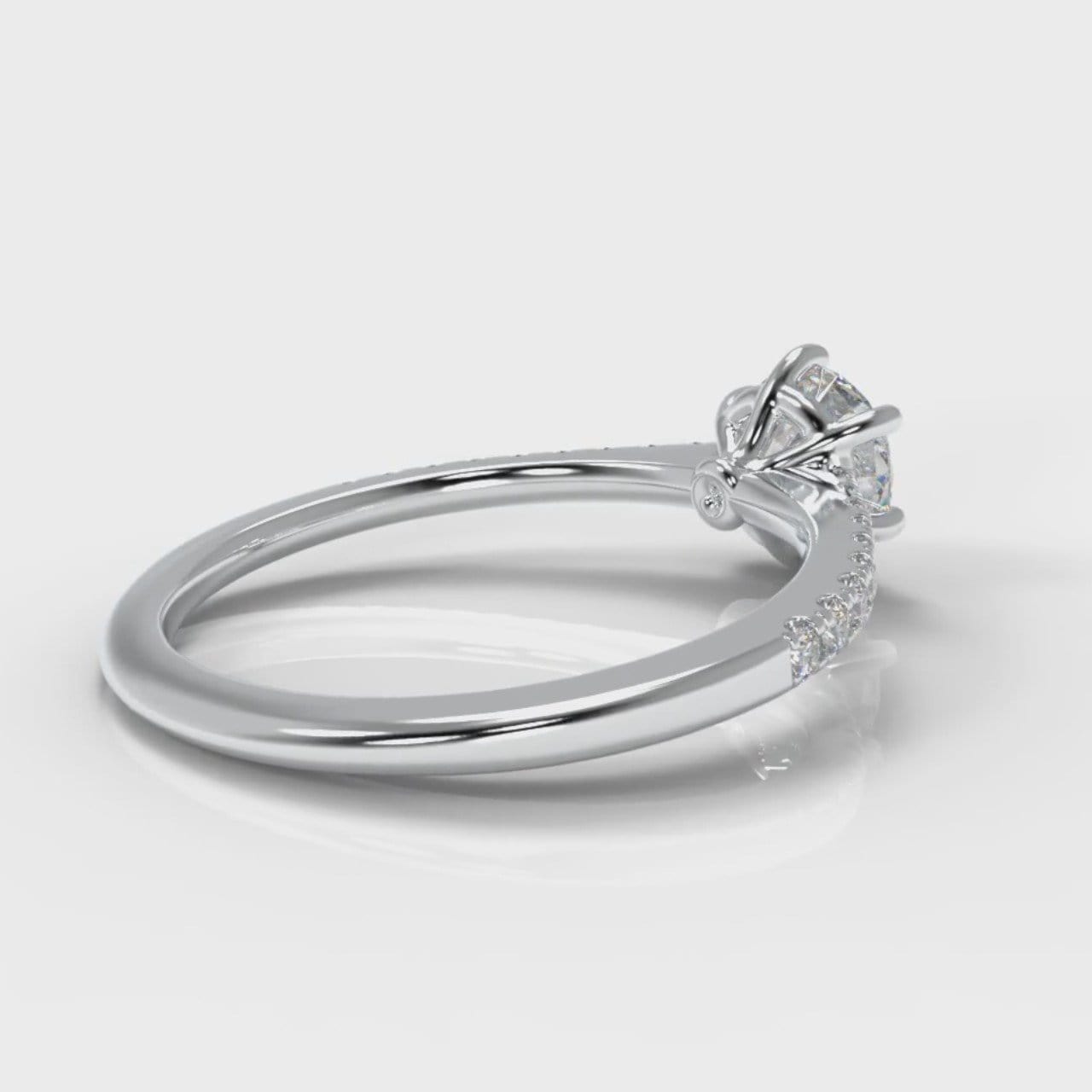 Star Petite Micropavé Round Brilliant Cut Diamond Engagement Ring