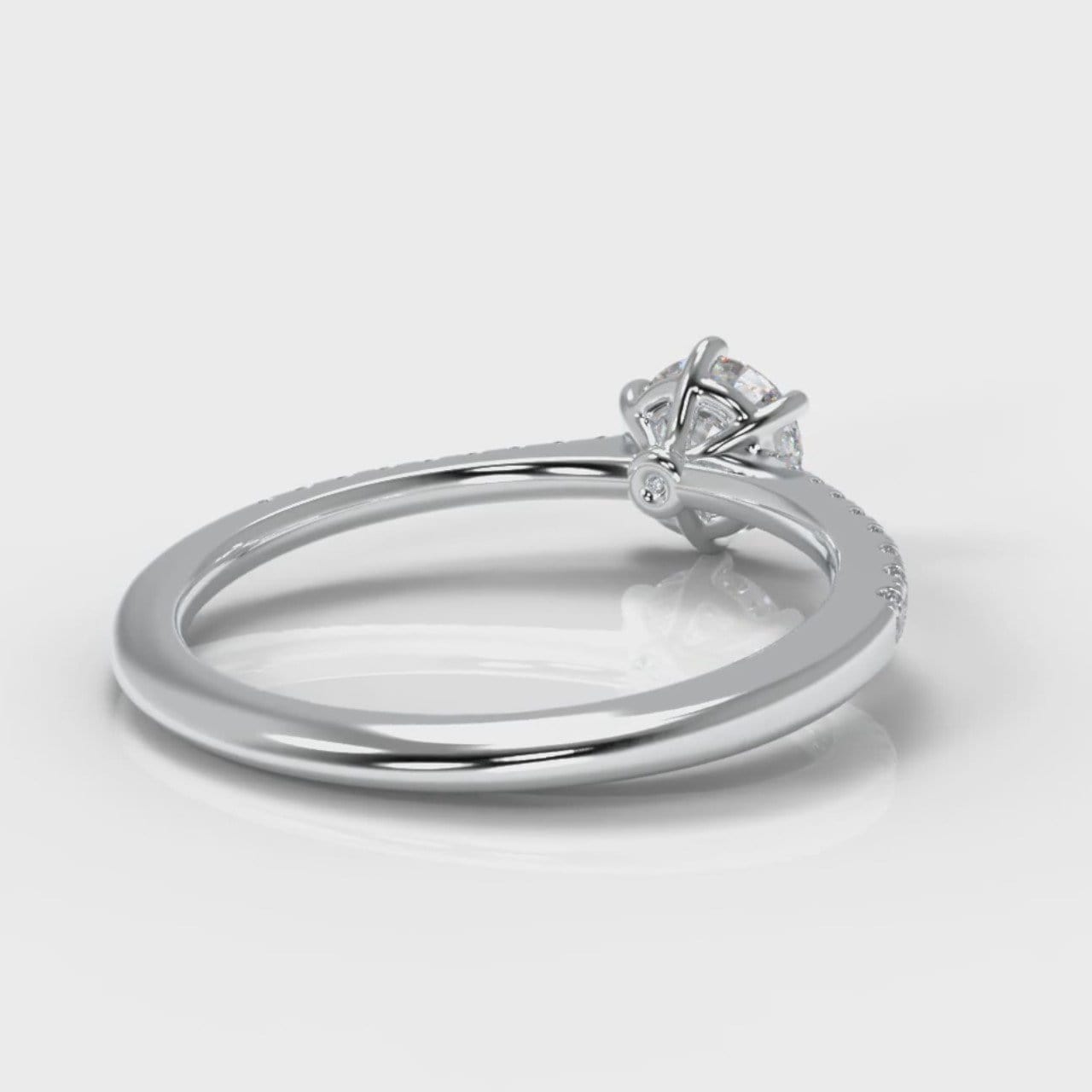 Star Petite Micropavé Round Brilliant Cut Diamond Engagement Ring