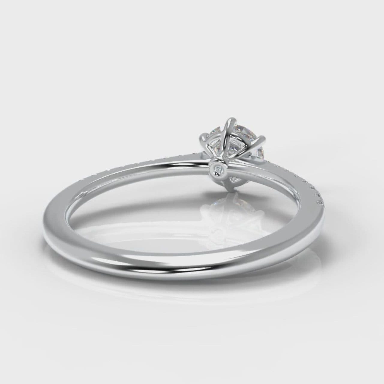 Star Petite Micropavé Round Brilliant Cut Diamond Engagement Ring