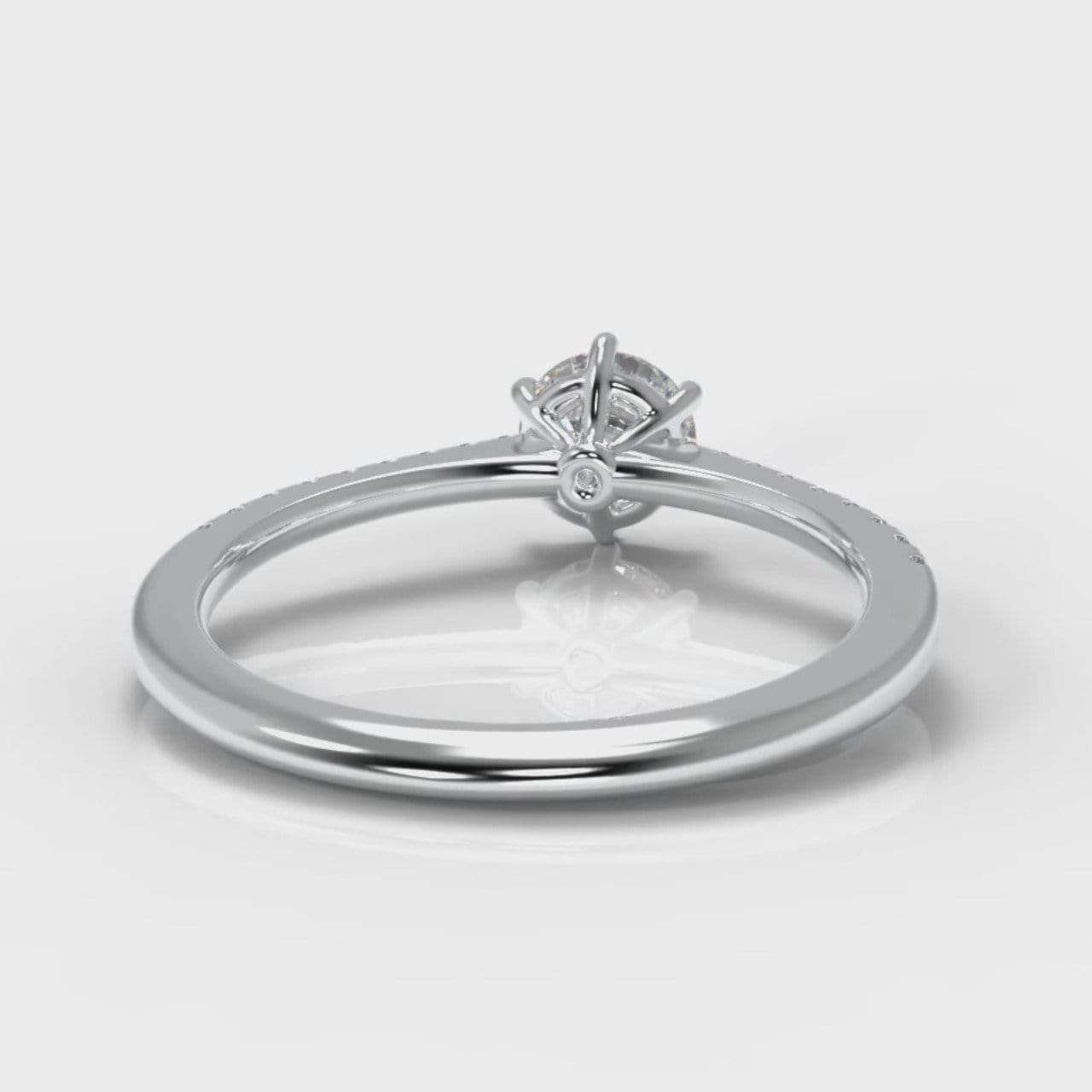Star Petite Micropavé Round Brilliant Cut Diamond Engagement Ring