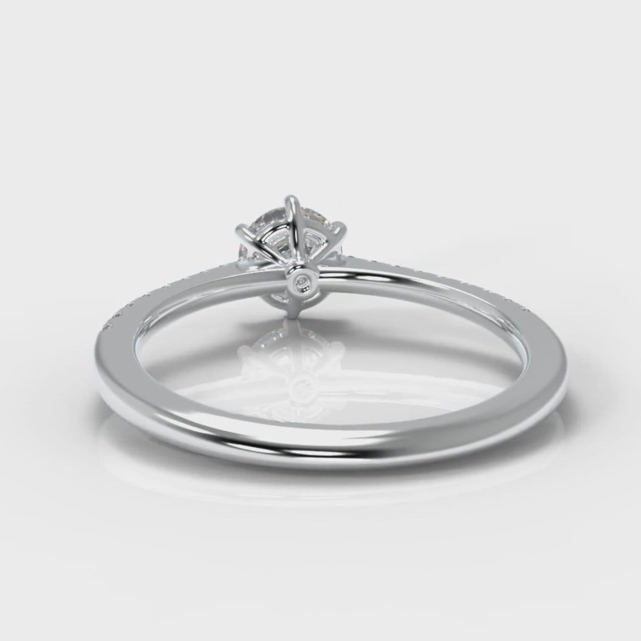 Star Petite Micropavé Round Brilliant Cut Diamond Engagement Ring