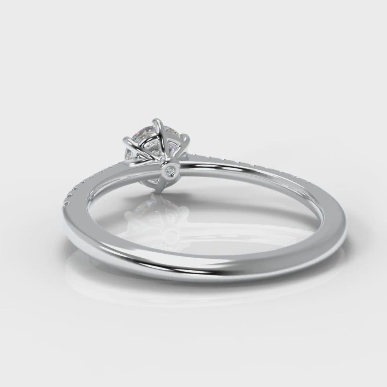 Star Petite Micropavé Round Brilliant Cut Diamond Engagement Ring