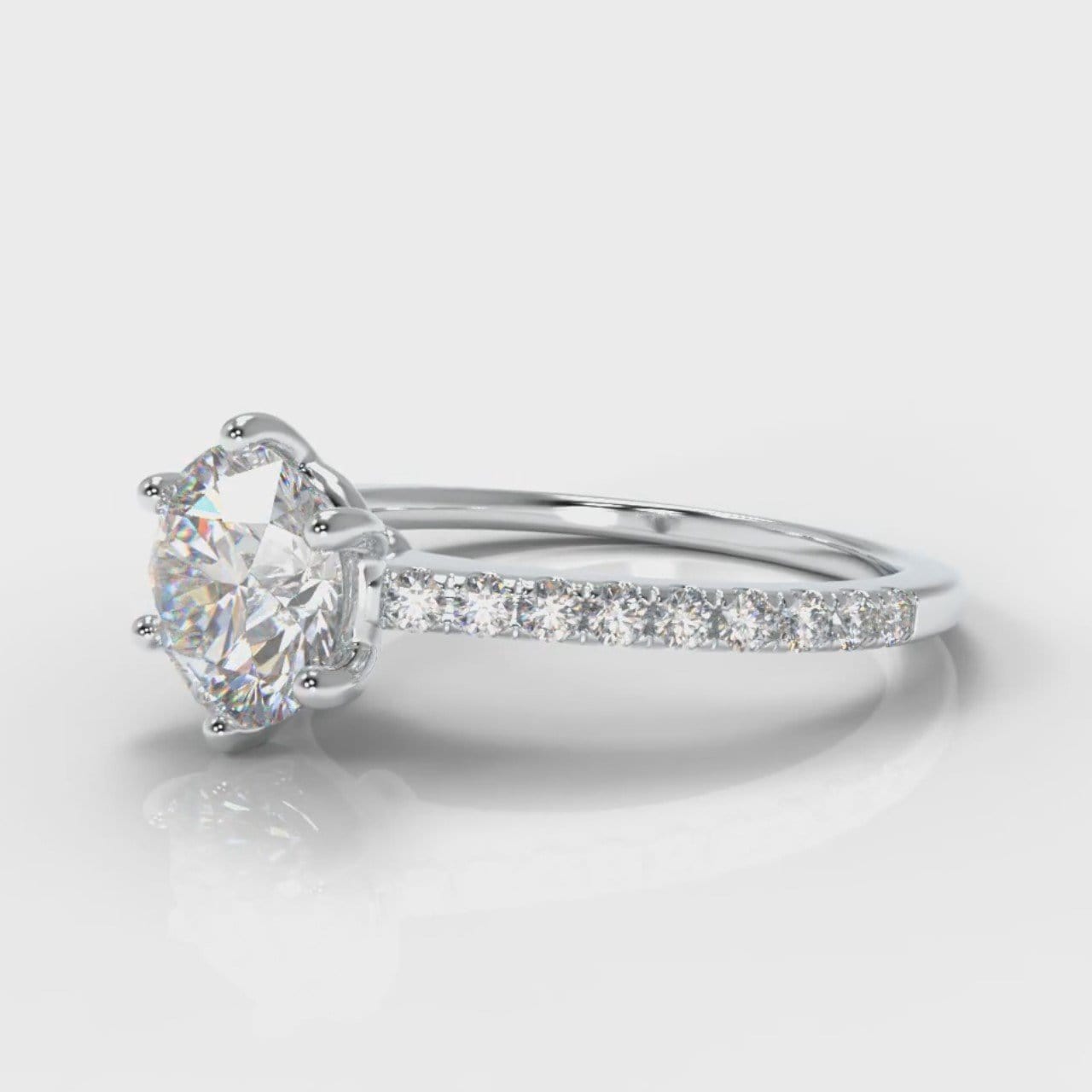 Star Petite Micropavé Round Brilliant Cut Diamond Engagement Ring