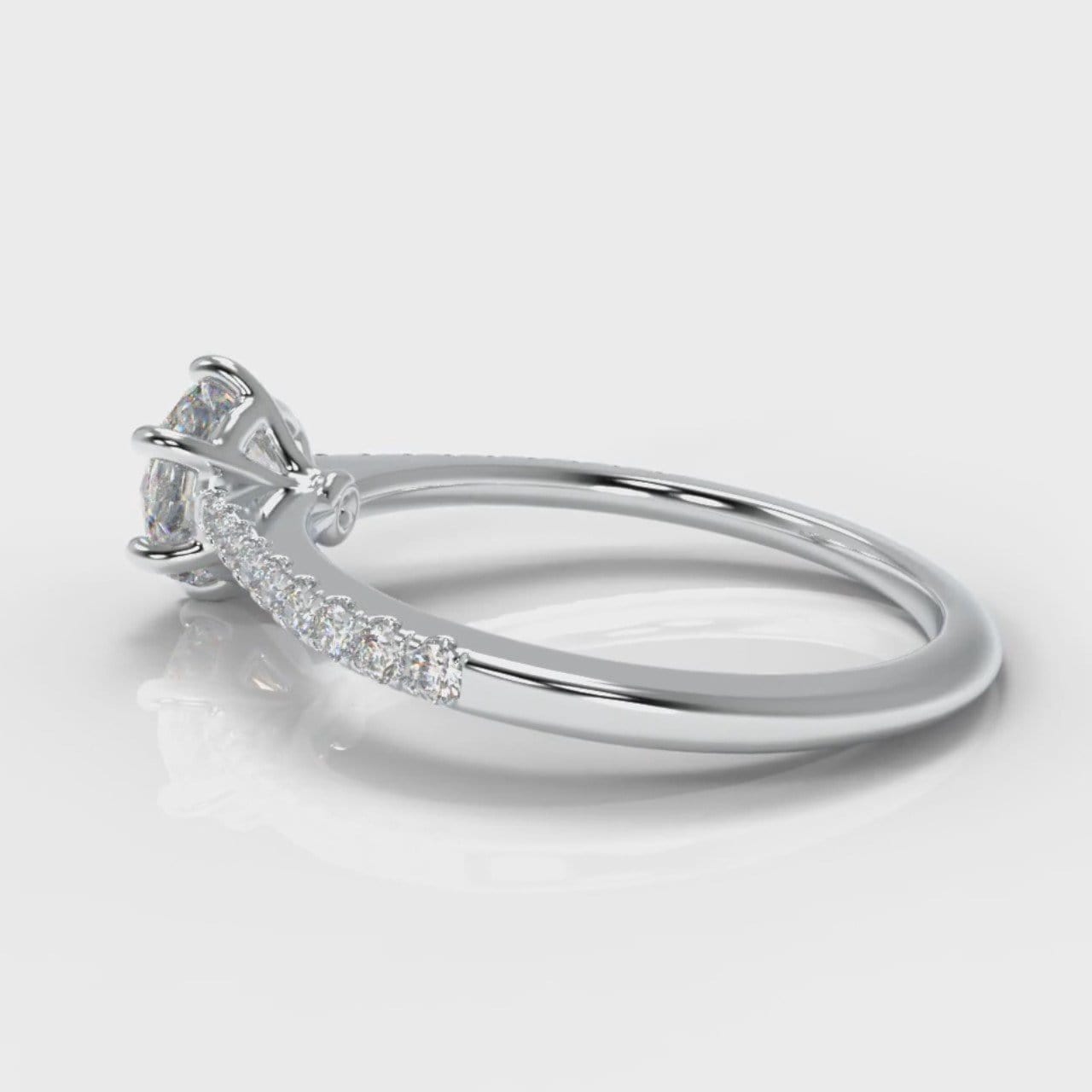 Star Petite Micropavé Round Brilliant Cut Diamond Engagement Ring