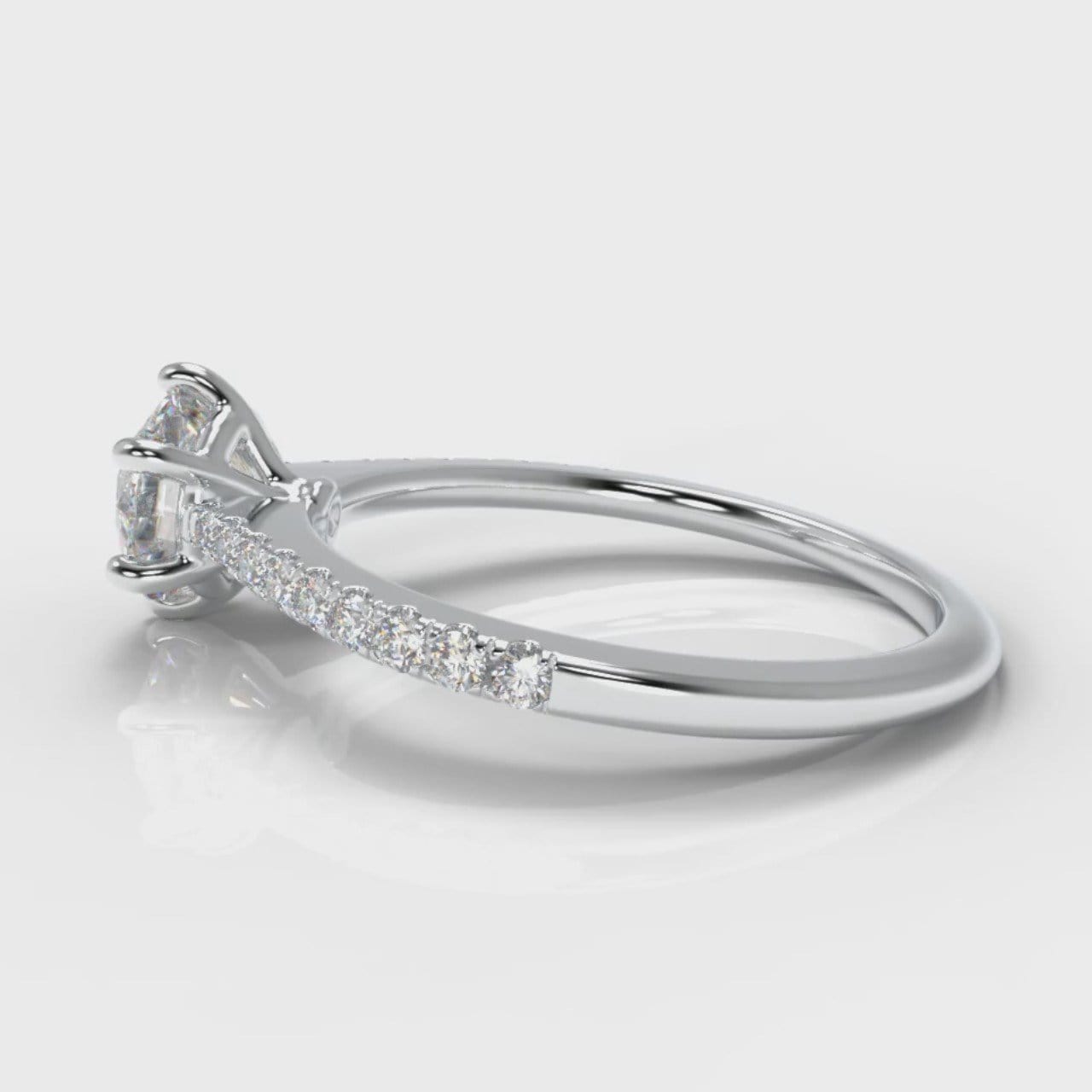 Star Petite Micropavé Round Brilliant Cut Diamond Engagement Ring