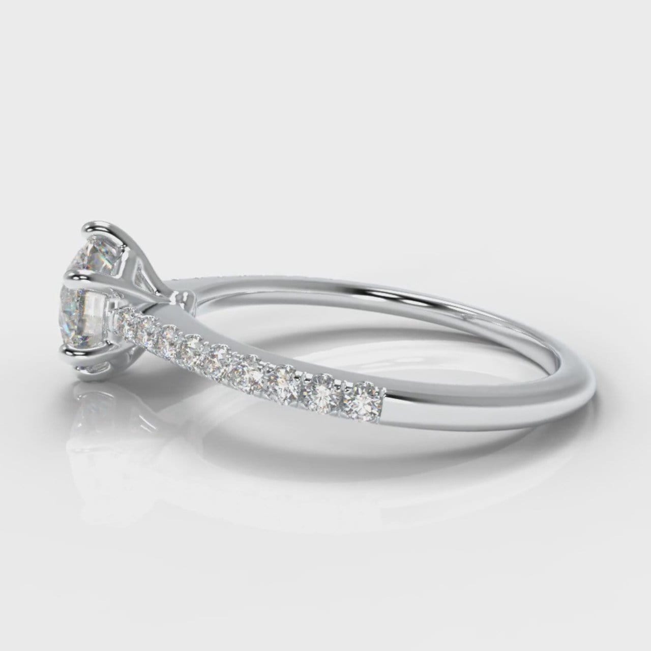 Star Petite Micropavé Round Brilliant Cut Diamond Engagement Ring