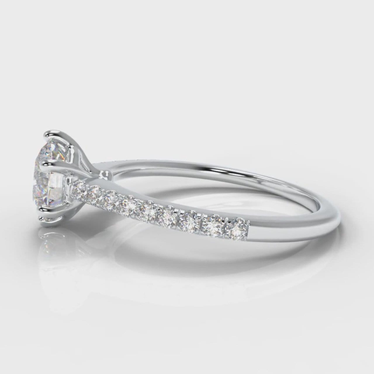 Star Petite Micropavé Round Brilliant Cut Diamond Engagement Ring
