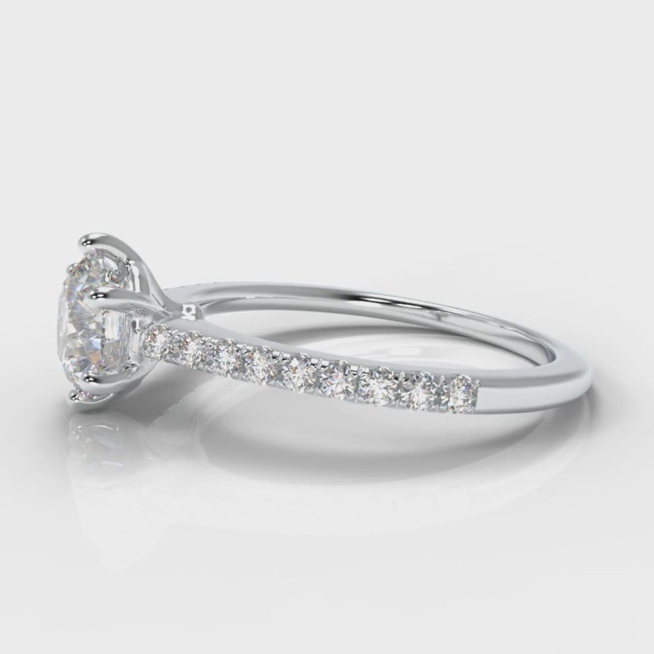 Star Petite Micropavé Round Brilliant Cut Diamond Engagement Ring