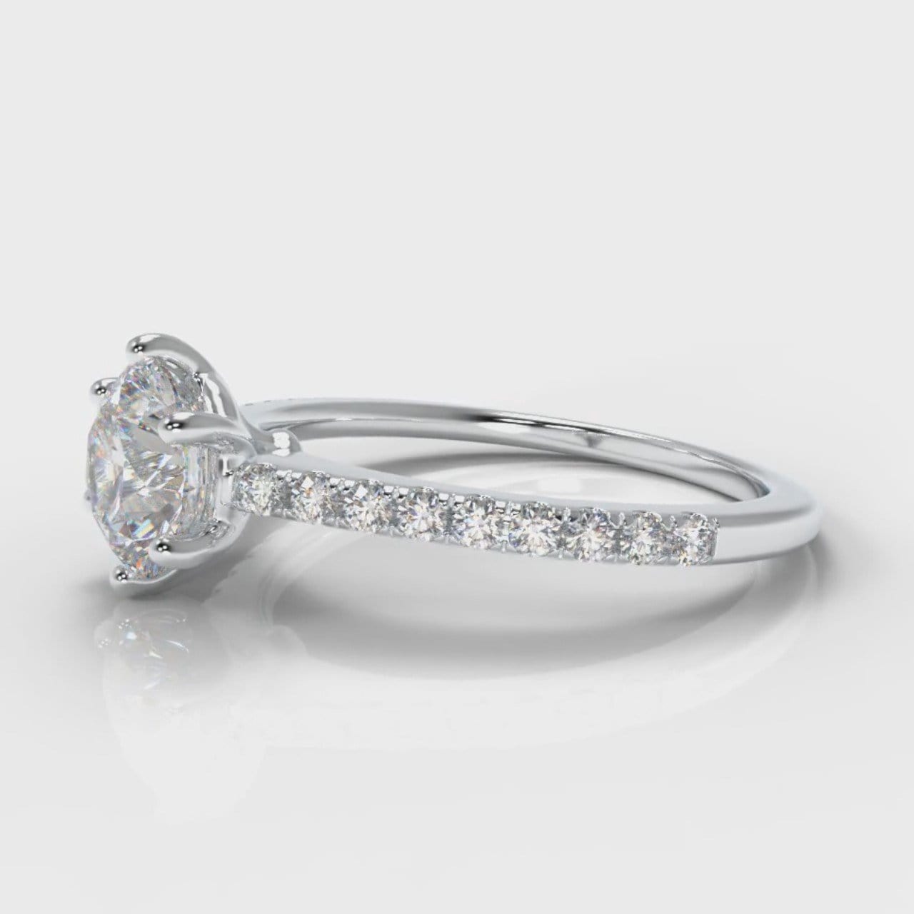 Star Petite Micropavé Round Brilliant Cut Diamond Engagement Ring