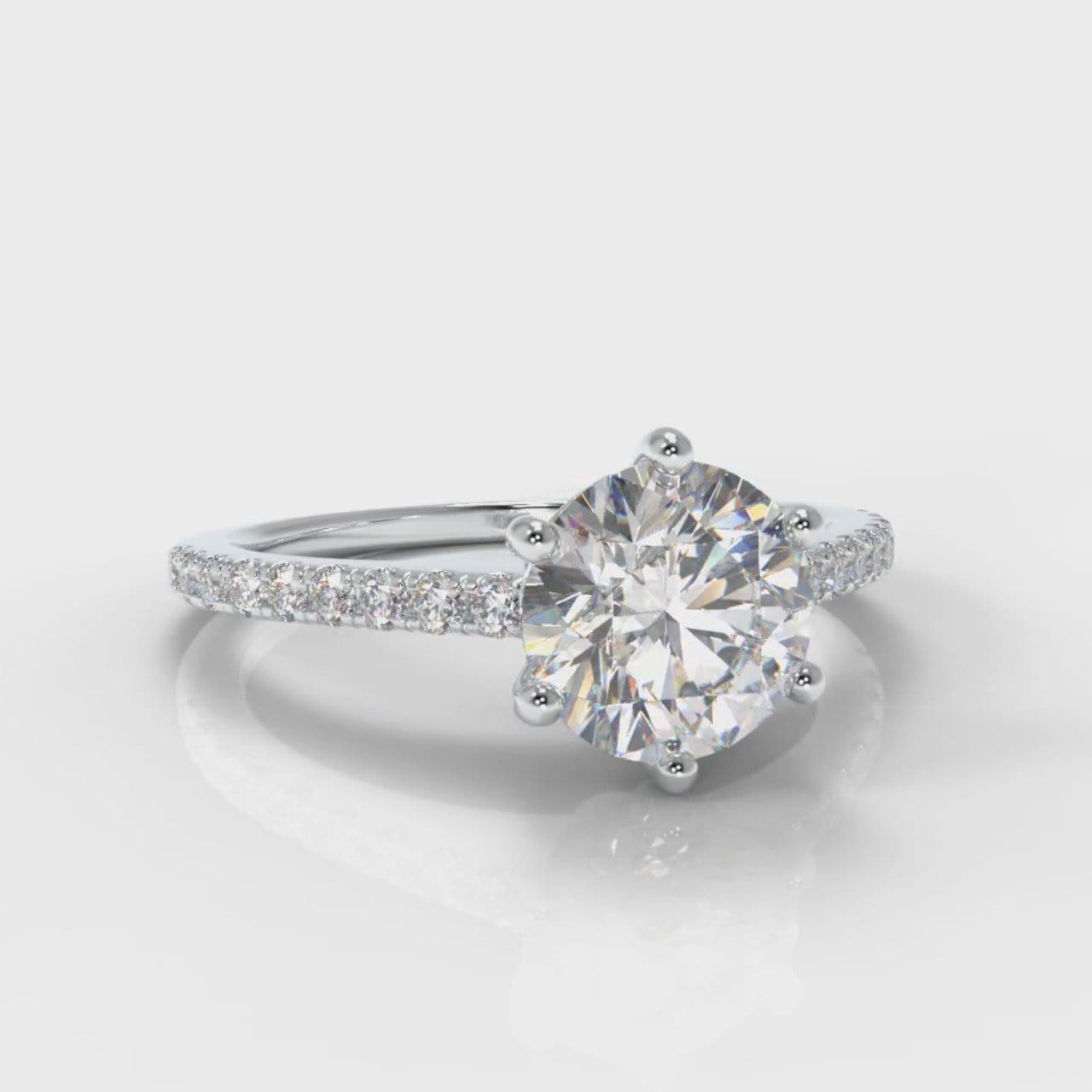 Star Petite Micropavé Round Brilliant Cut Diamond Engagement Ring