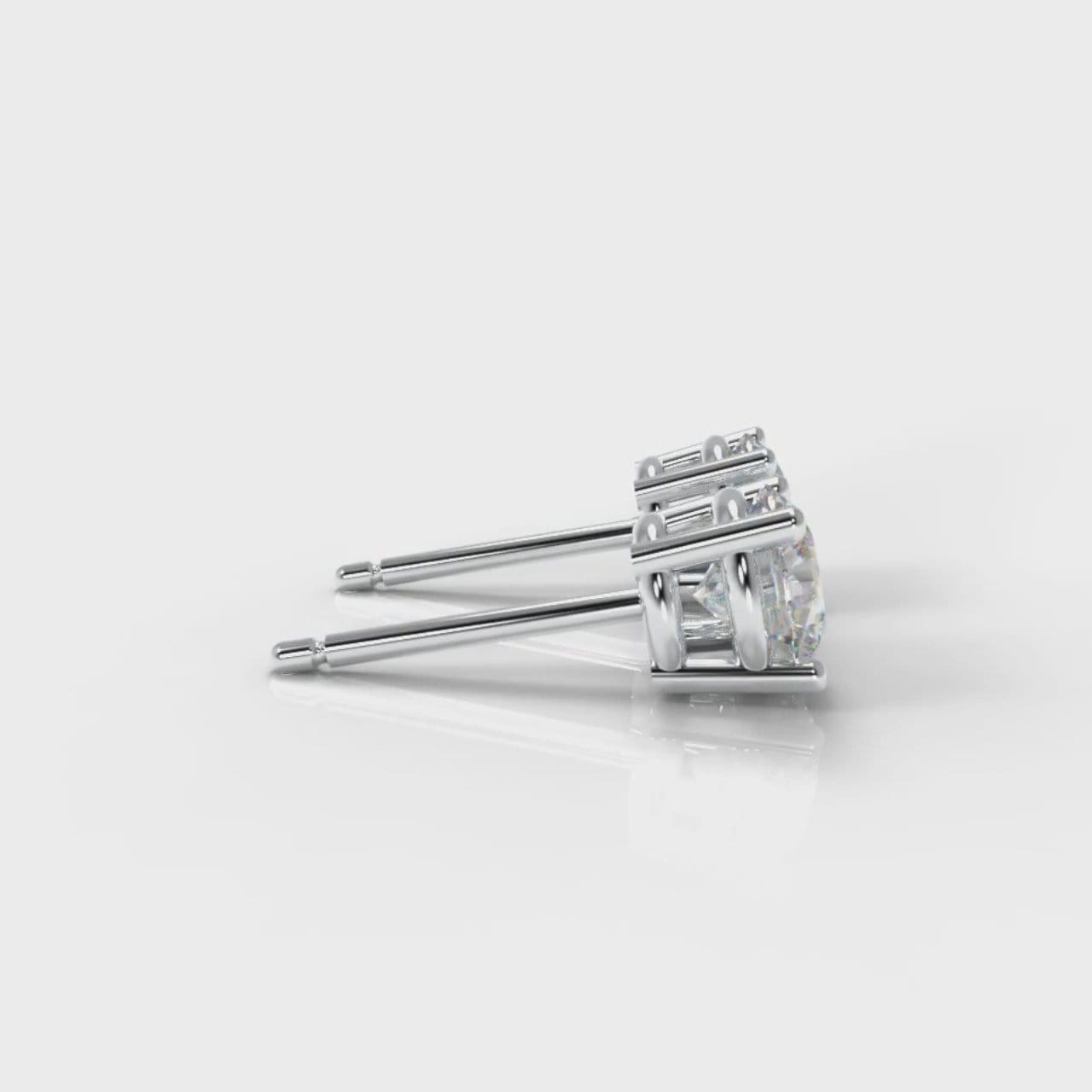 Four Claw Diamond Stud Earrings (GIA Certified)