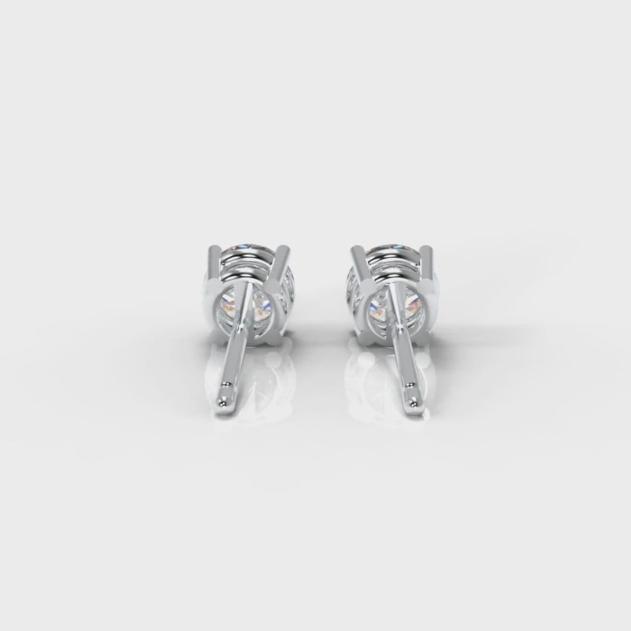 Four Claw Diamond Stud Earrings (GIA Certified)