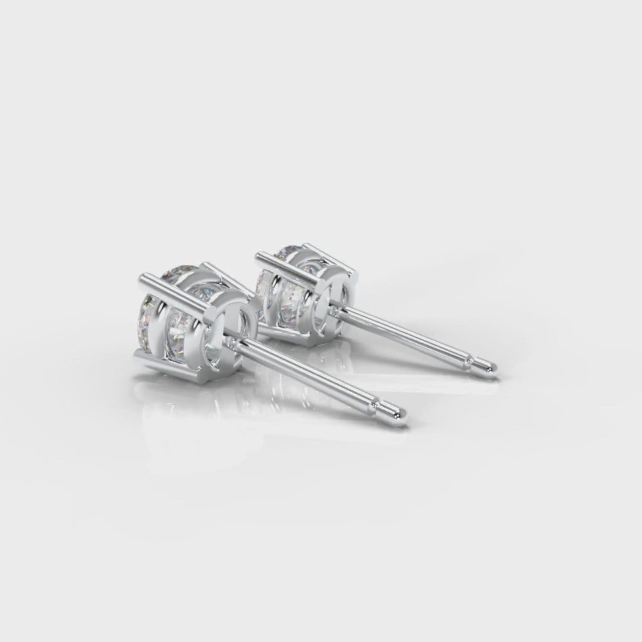 Four Claw Diamond Stud Earrings (GIA Certified)
