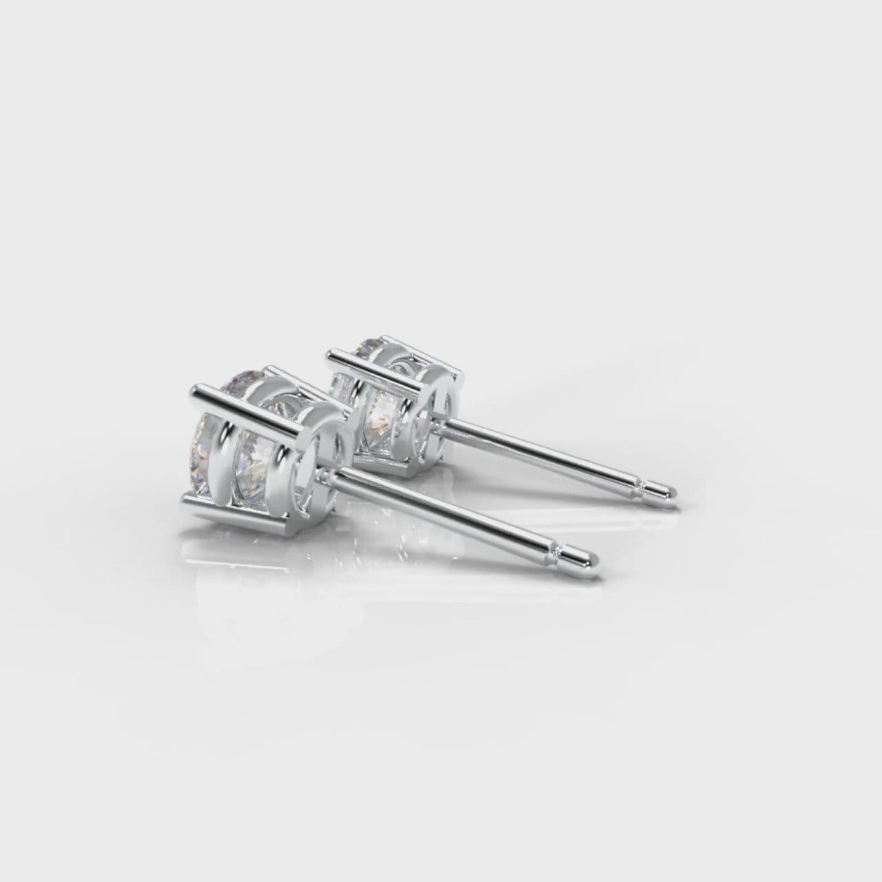 Four Claw Diamond Stud Earrings (GIA Certified)
