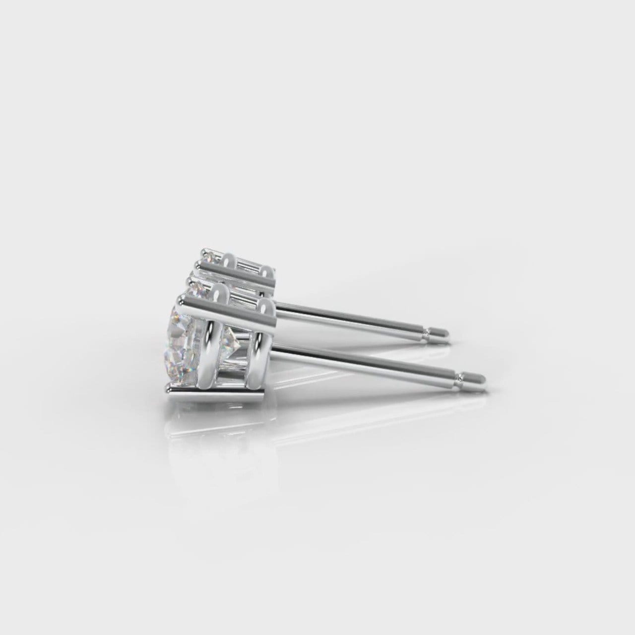 Four Claw Diamond Stud Earrings (GIA Certified)