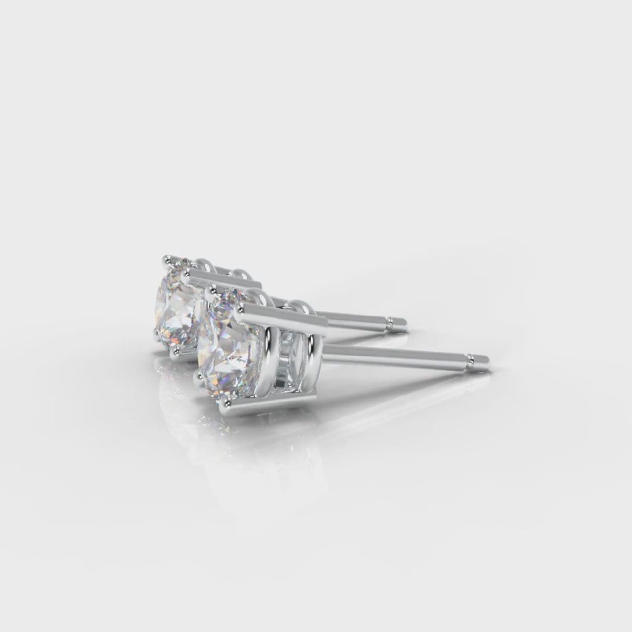 Four Claw Diamond Stud Earrings (GIA Certified)