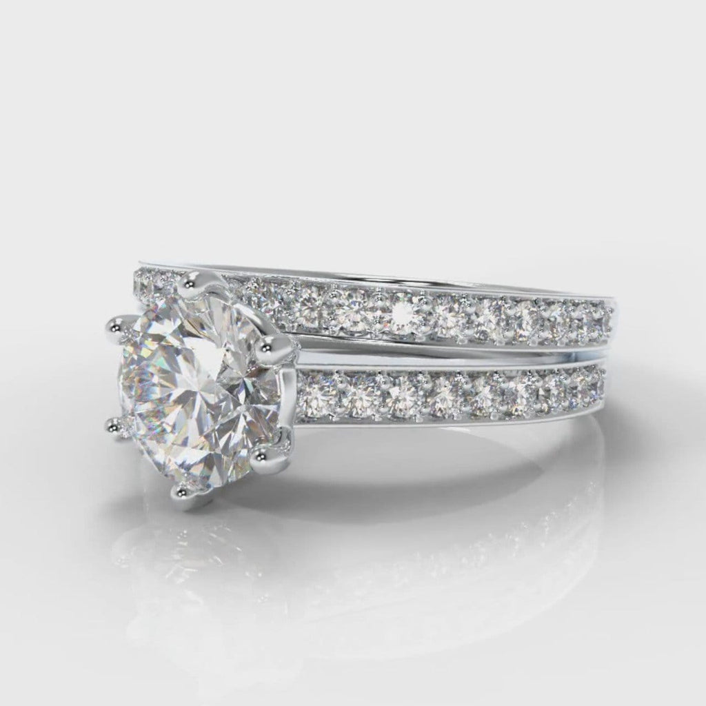 Star Pavé Round Brilliant Diamond Bridal Set