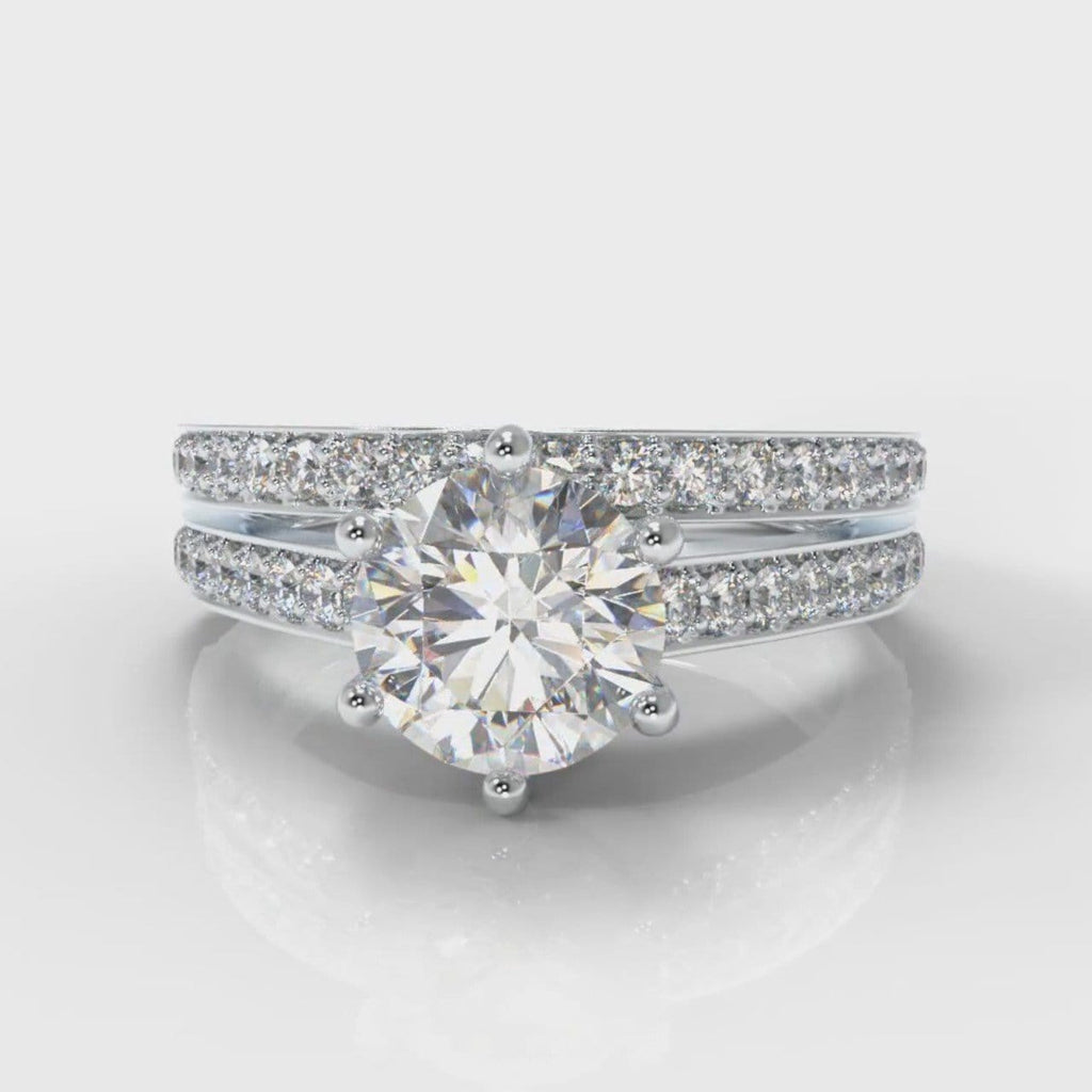 Star Pavé Round Brilliant Diamond Bridal Set
