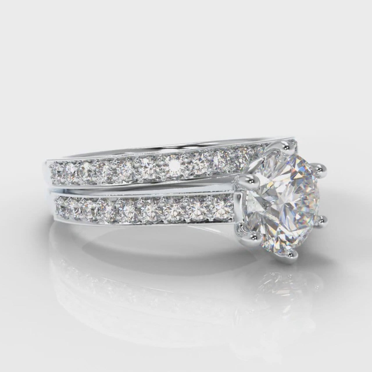 Star Pavé Round Brilliant Diamond Bridal Set