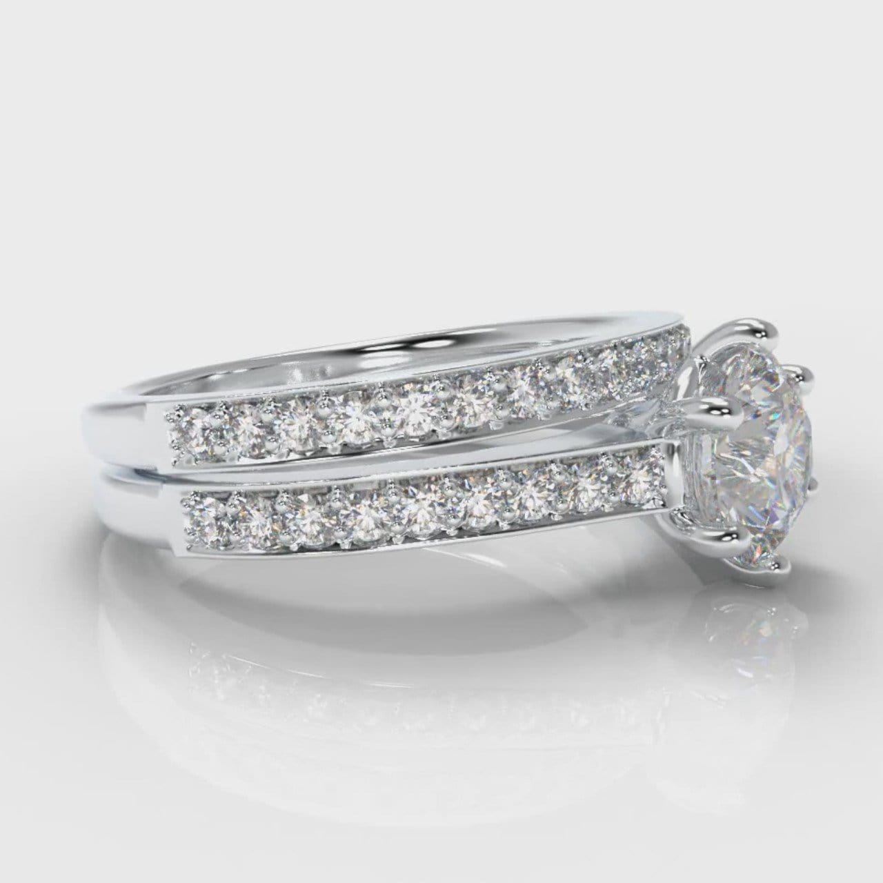 Star Pavé Round Brilliant Diamond Bridal Set