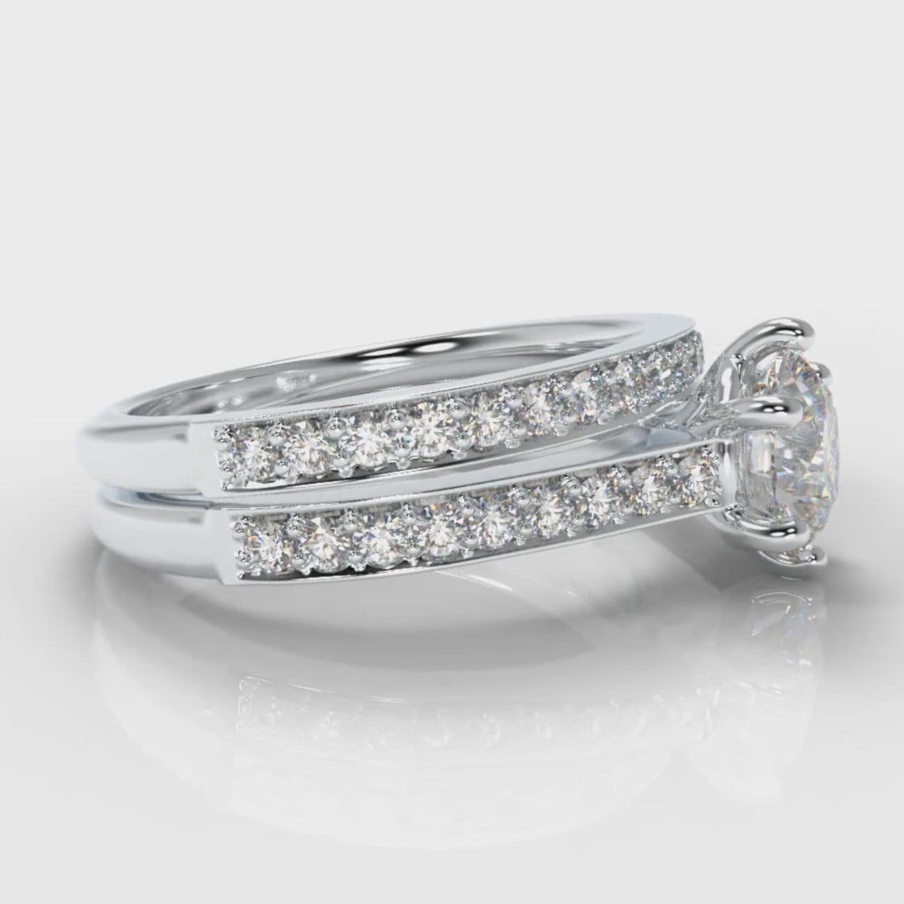 Star Pavé Round Brilliant Diamond Bridal Set