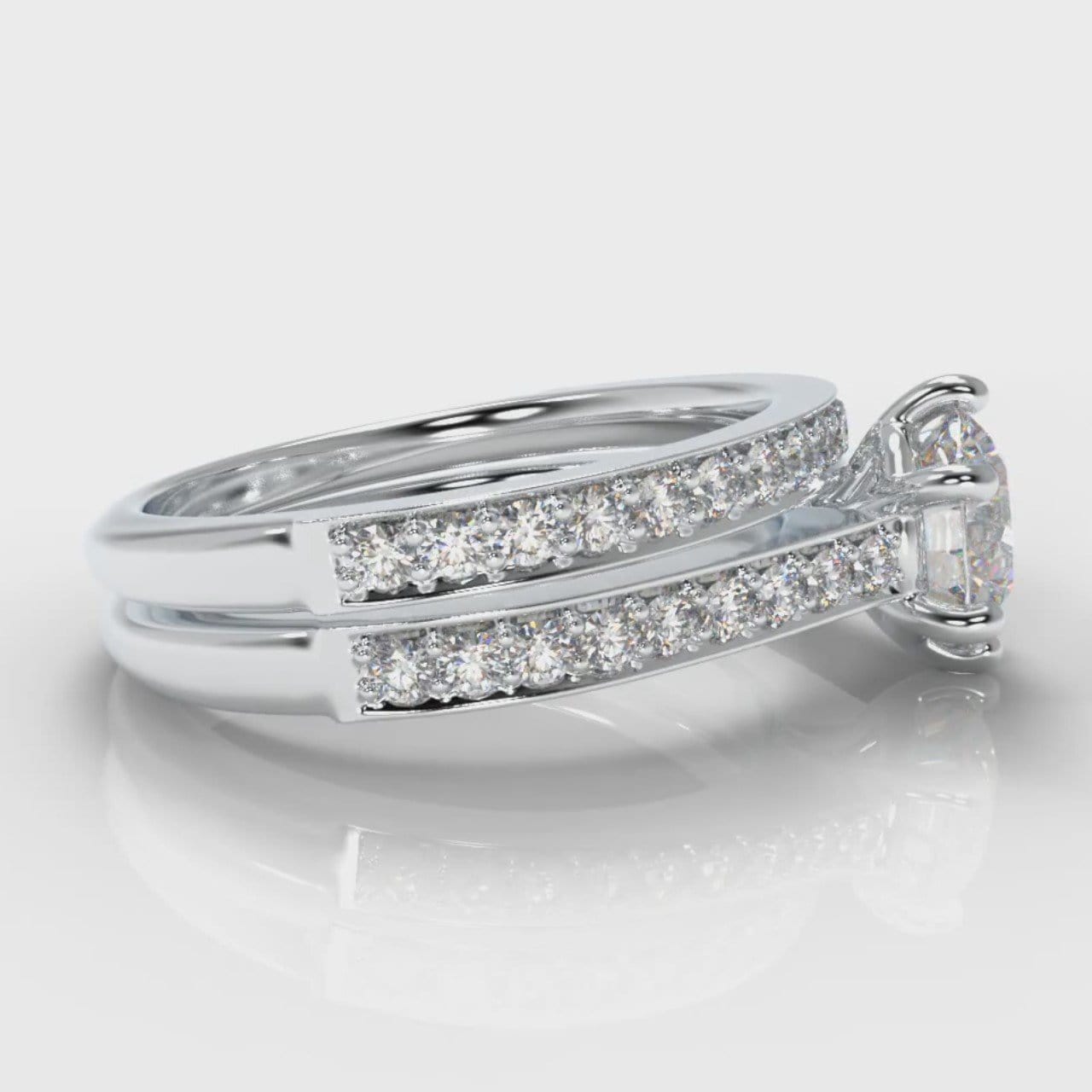 Star Pavé Round Brilliant Diamond Bridal Set