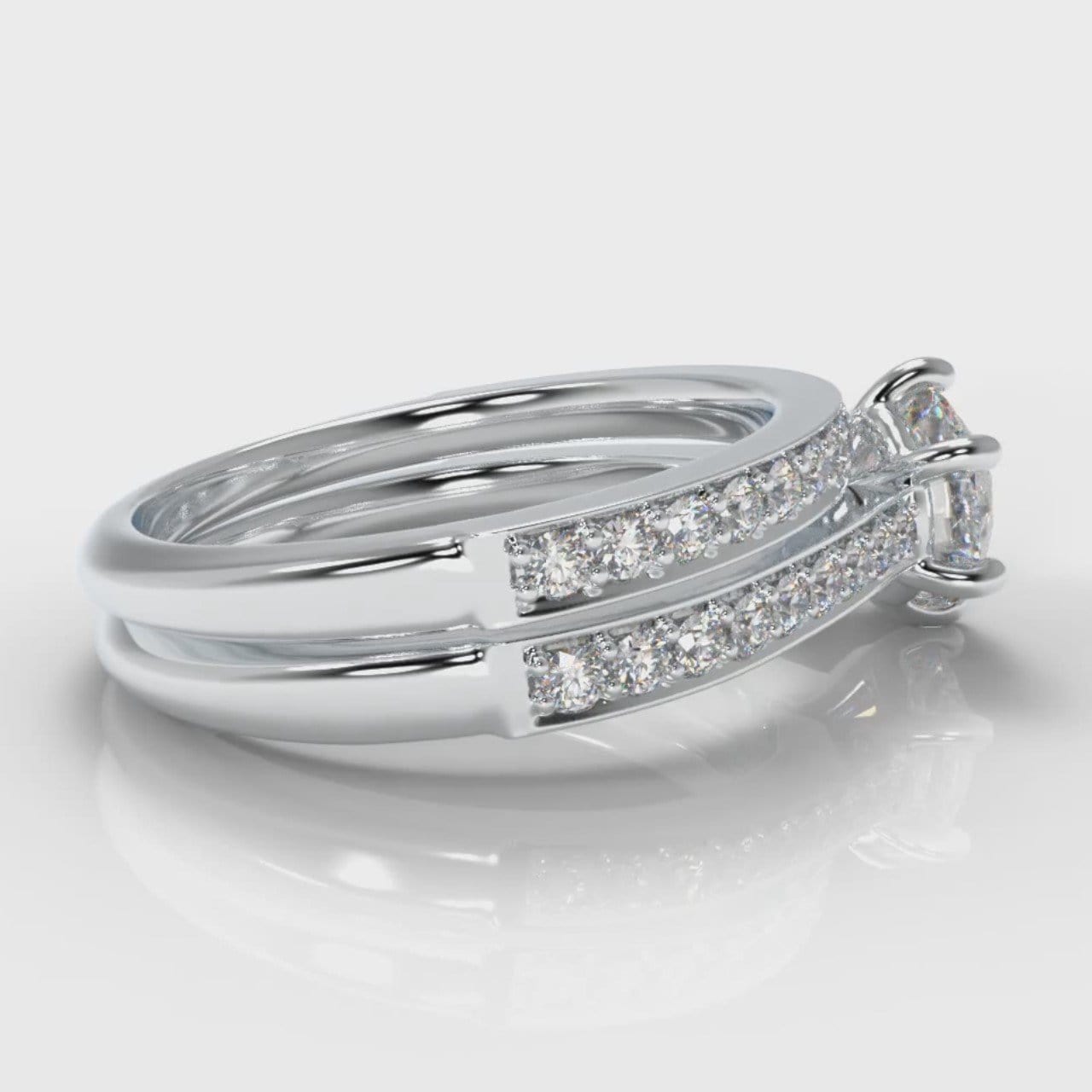 Star Pavé Round Brilliant Diamond Bridal Set