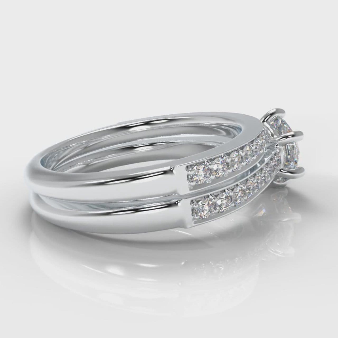 Star Pavé Round Brilliant Diamond Bridal Set