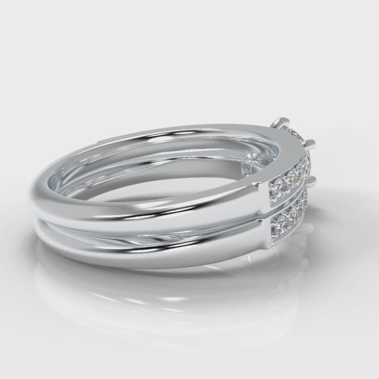Star Pavé Round Brilliant Diamond Bridal Set
