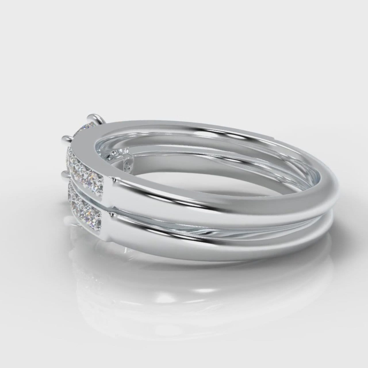 Star Pavé Round Brilliant Diamond Bridal Set