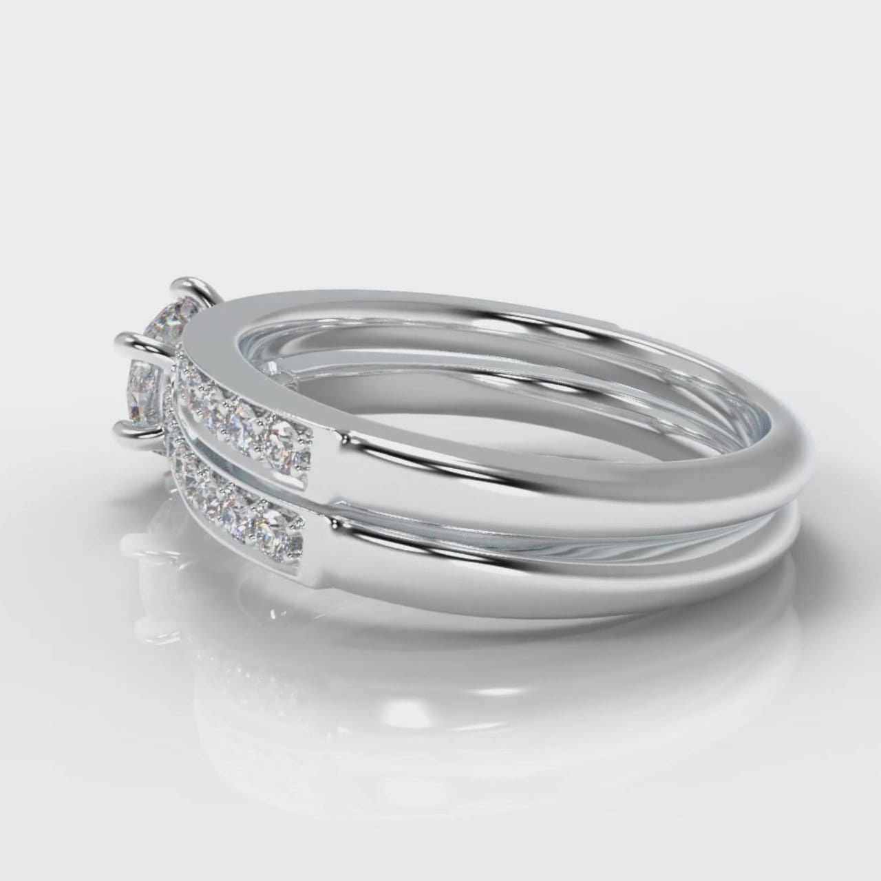 Star Pavé Round Brilliant Diamond Bridal Set