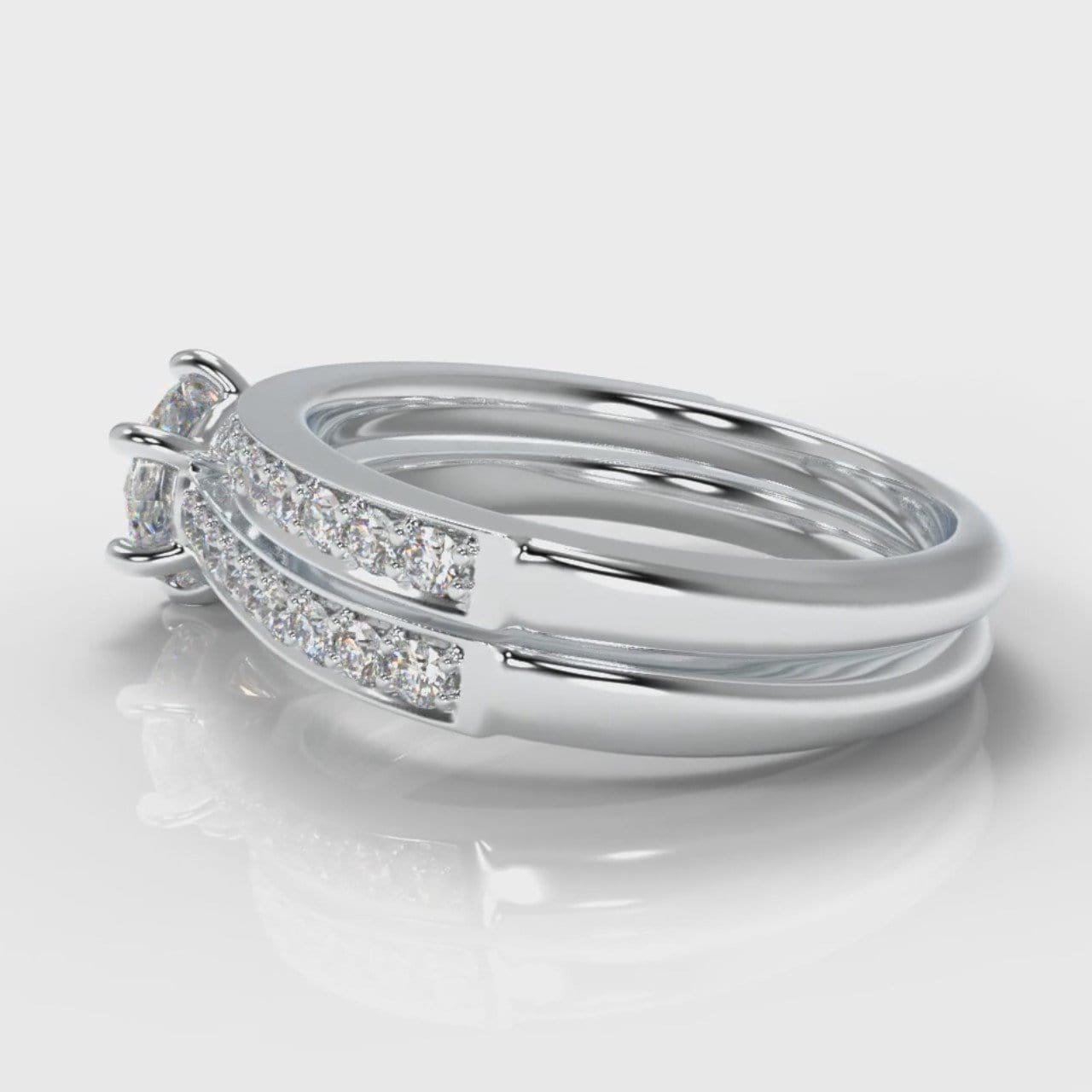 Star Pavé Round Brilliant Diamond Bridal Set