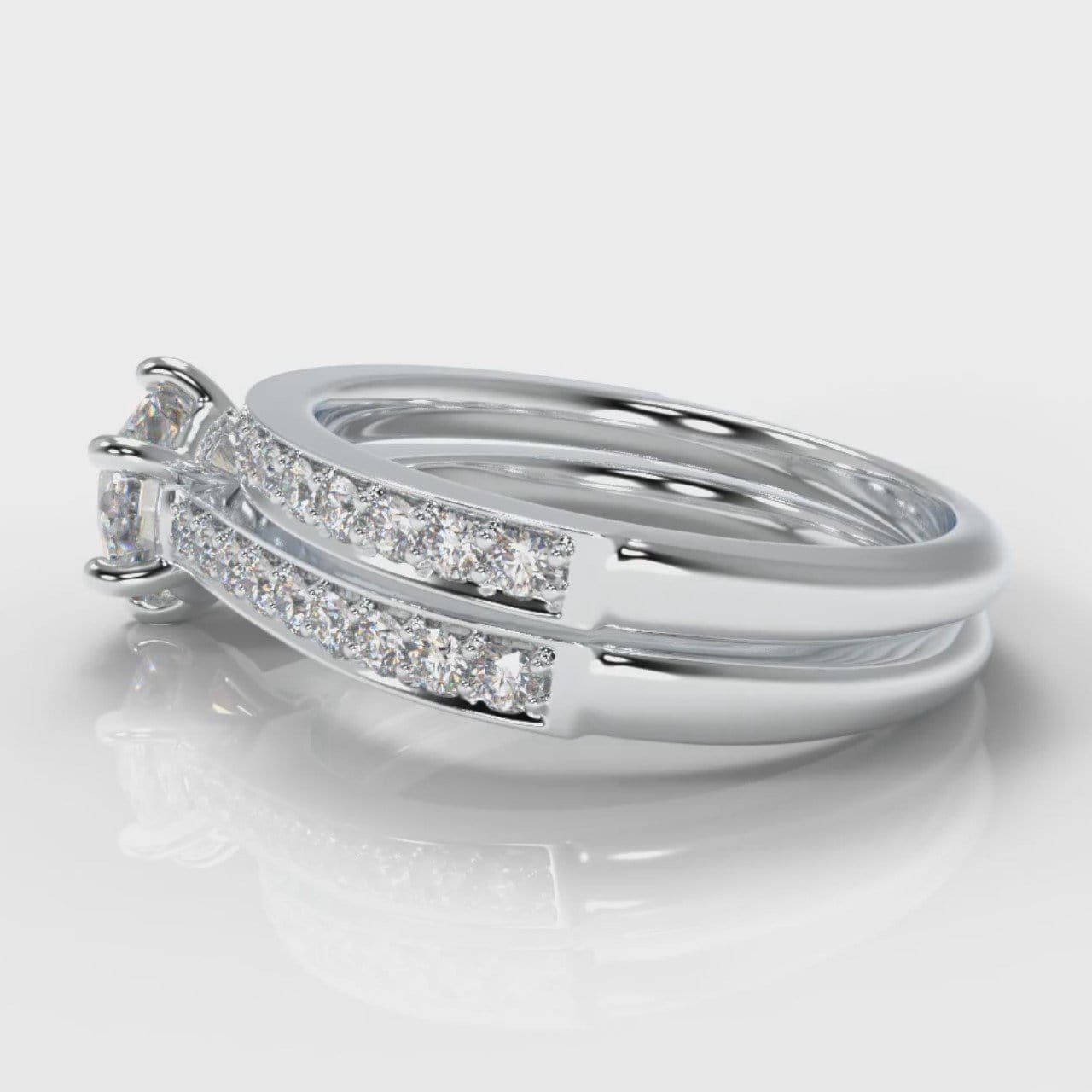 Star Pavé Round Brilliant Diamond Bridal Set