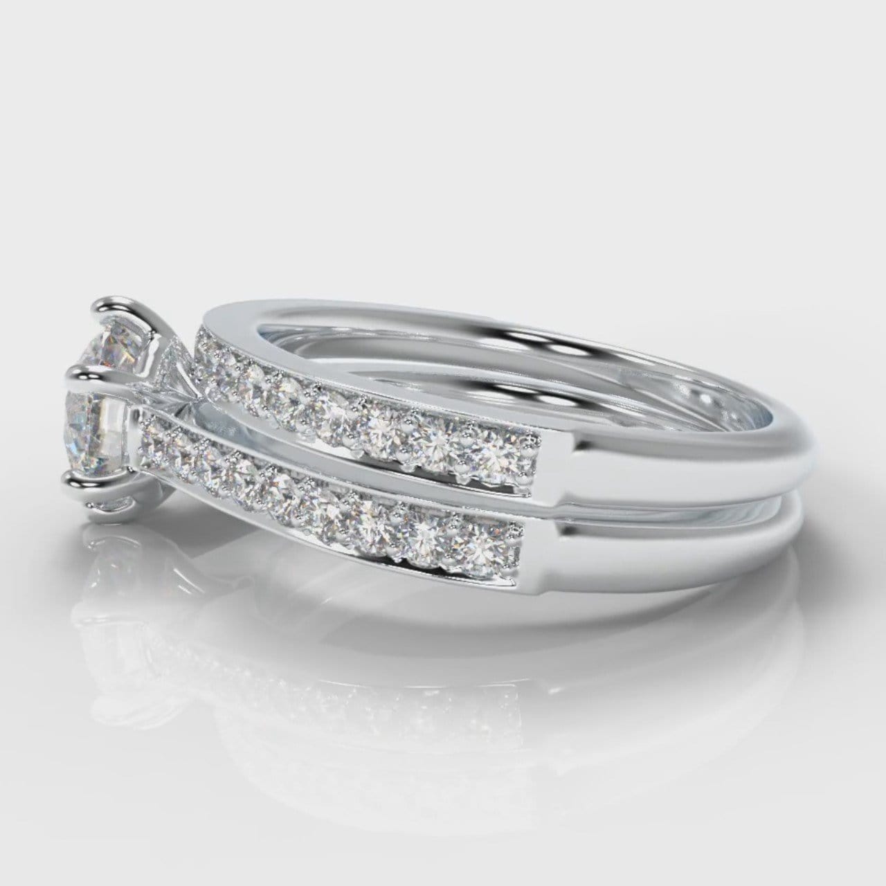 Star Pavé Round Brilliant Diamond Bridal Set