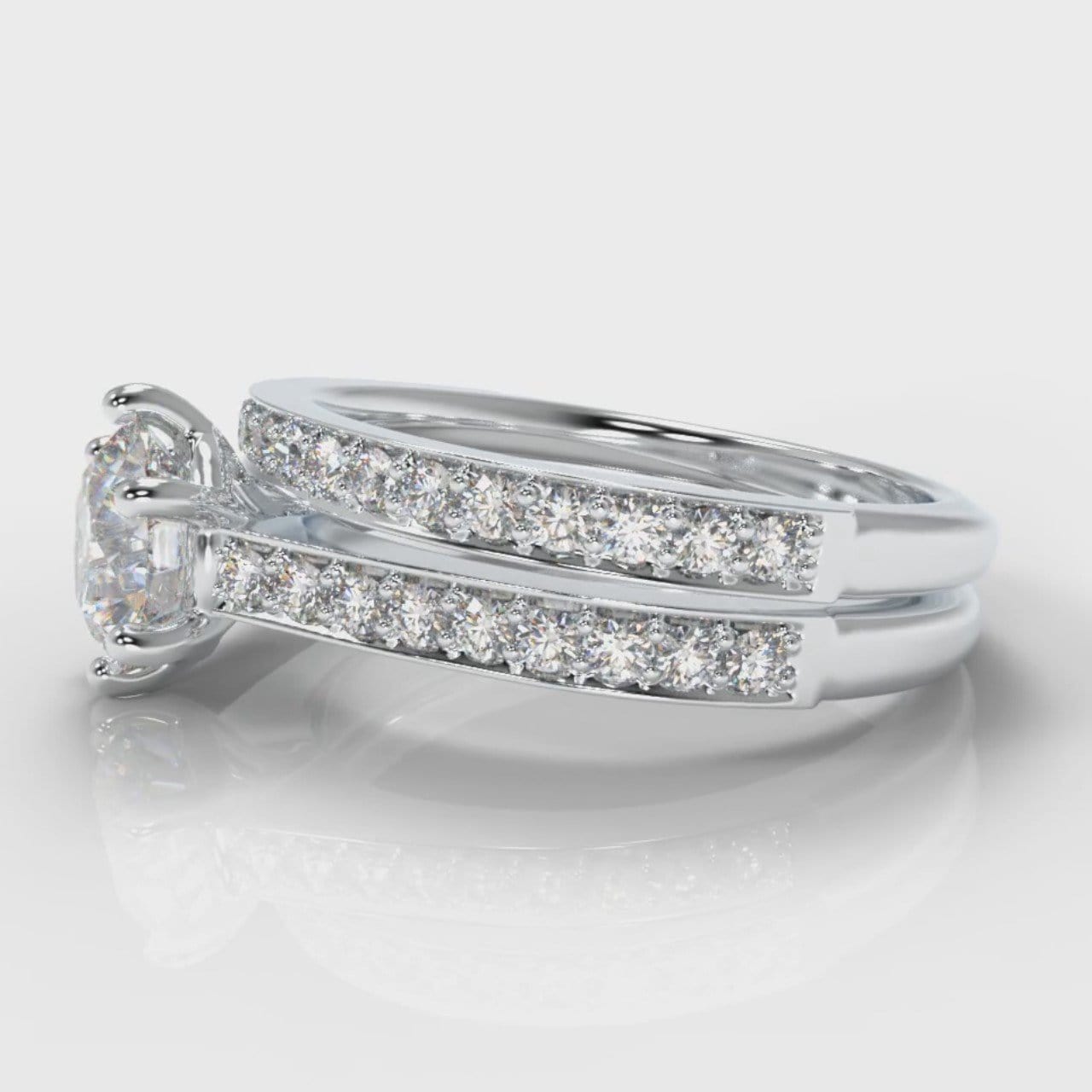 Star Pavé Round Brilliant Diamond Bridal Set