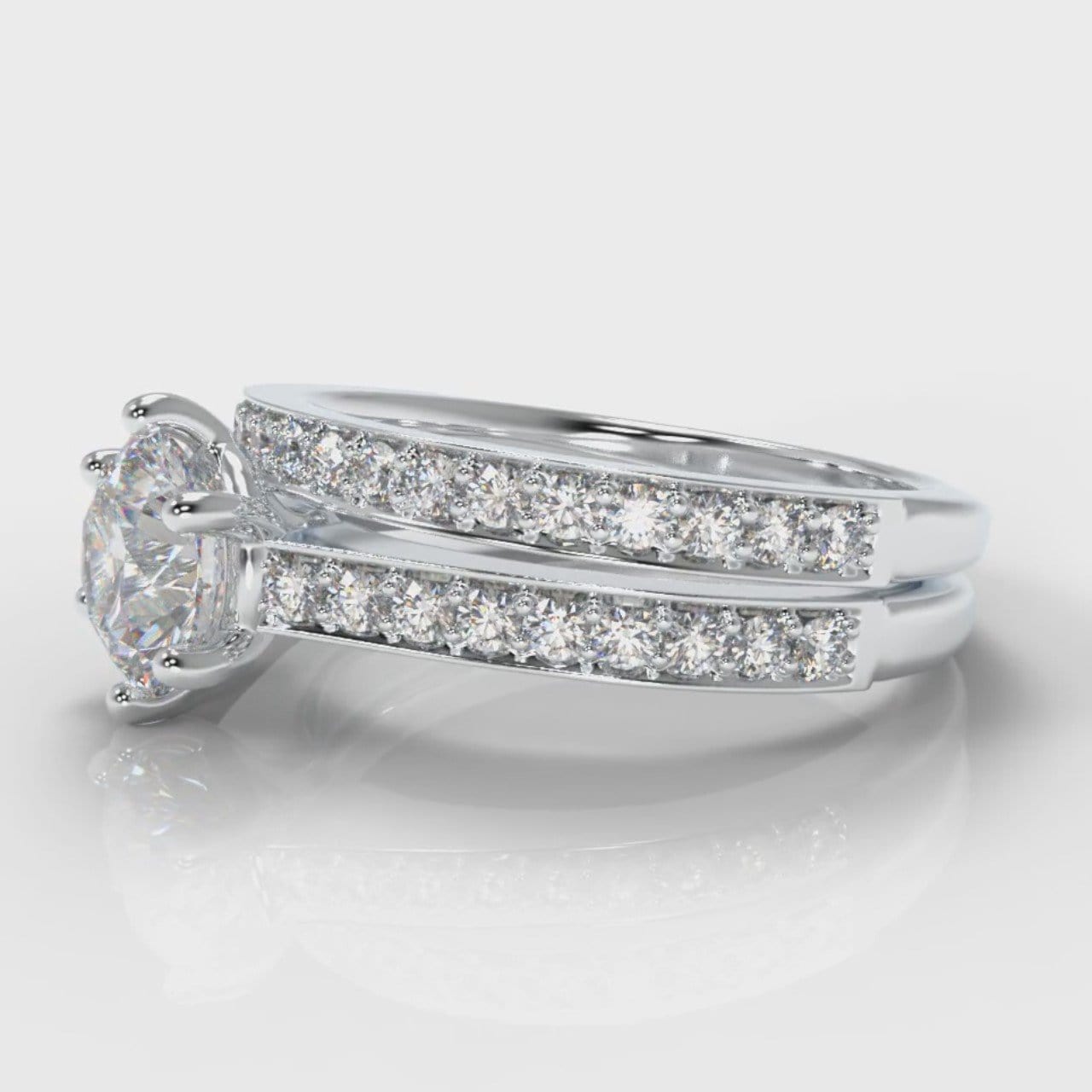 Star Pavé Round Brilliant Diamond Bridal Set