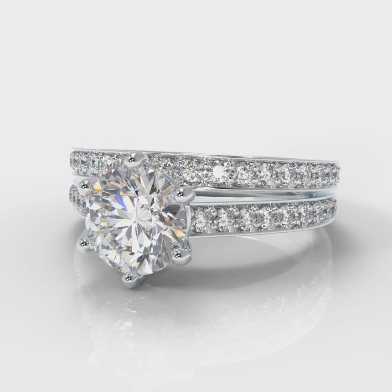 Star Pavé Round Brilliant Diamond Bridal Set