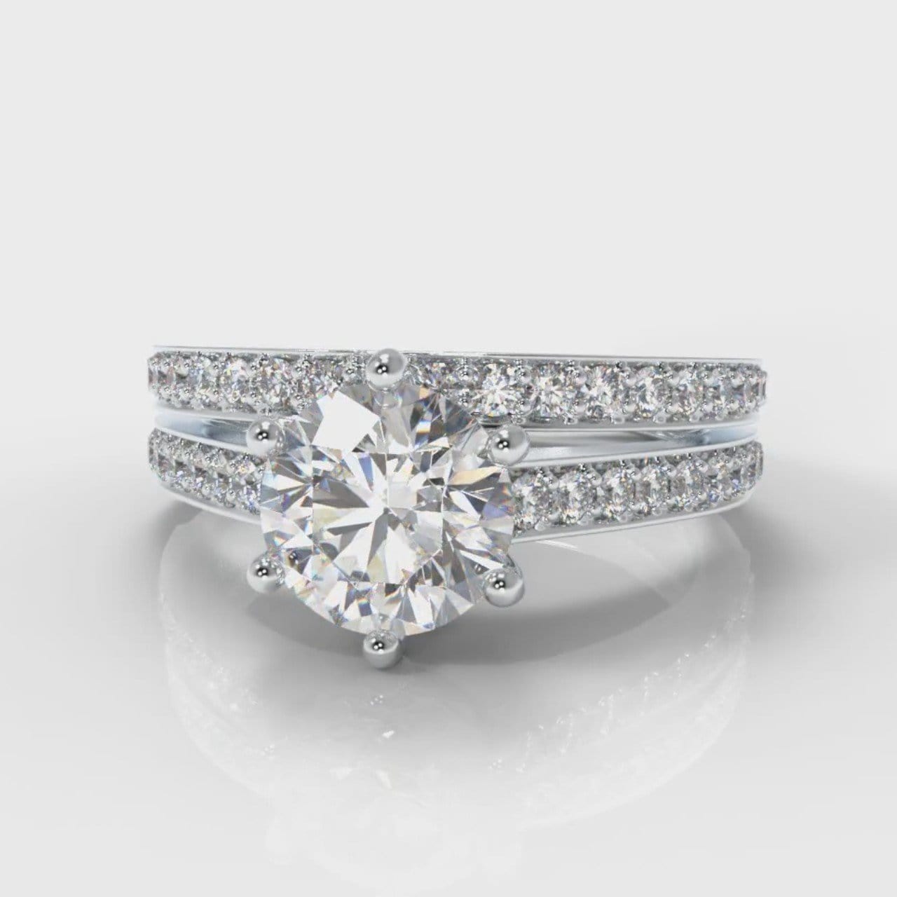 Star Pavé Round Brilliant Diamond Bridal Set
