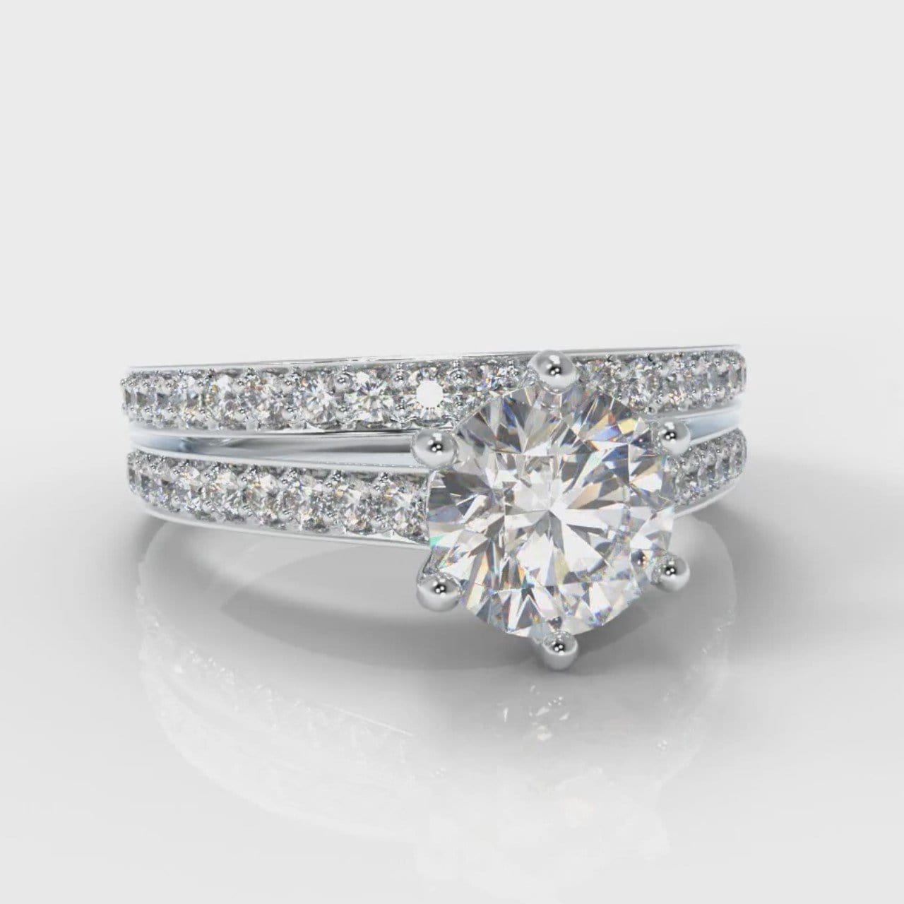 Star Pavé Round Brilliant Diamond Bridal Set