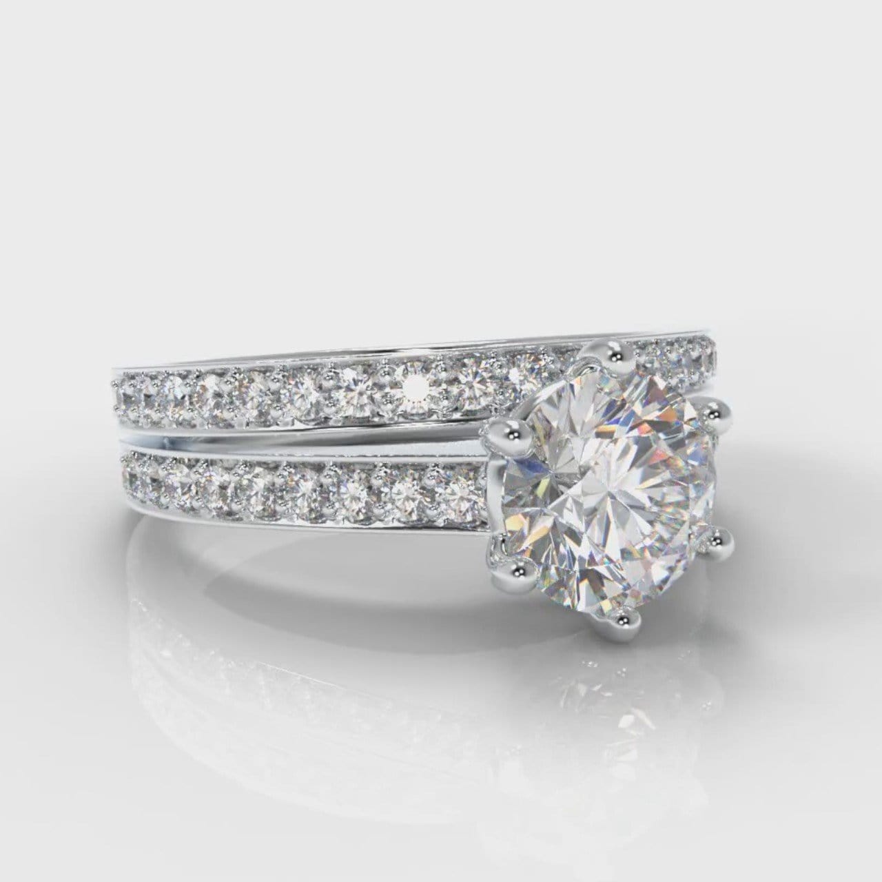 Star Pavé Round Brilliant Diamond Bridal Set