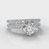 Star Pavé Round Brilliant Diamond Bridal Set