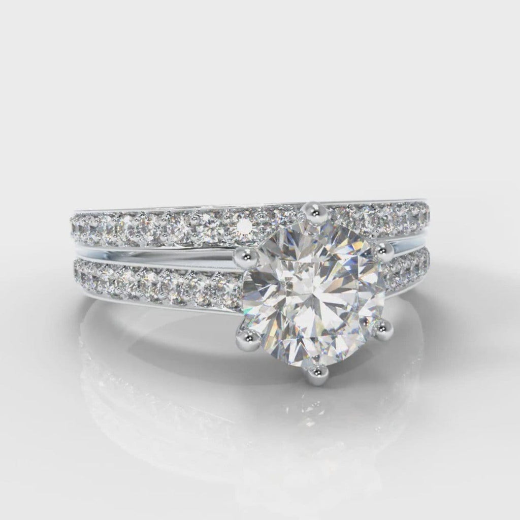 Star Pavé Round Brilliant Diamond Bridal Set