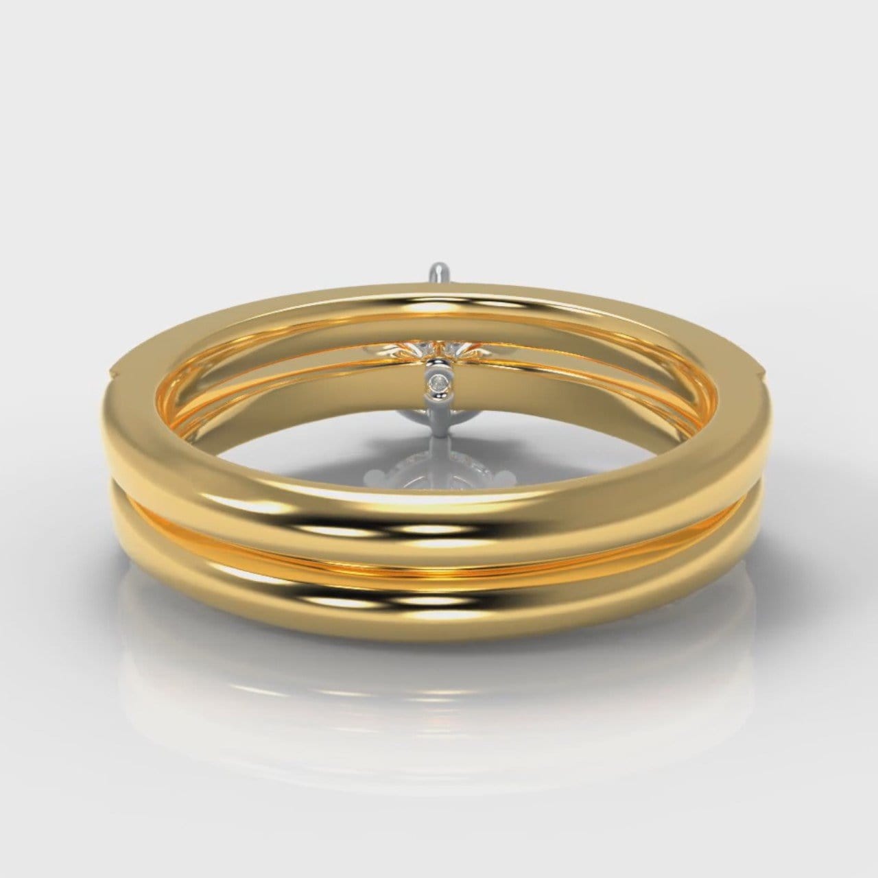 Star Pavé Round Brilliant Diamond Bridal Set - Yellow Gold