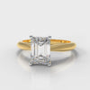 Carrée Solitaire Emerald Cut Diamond Engagement Ring - Yellow Gold